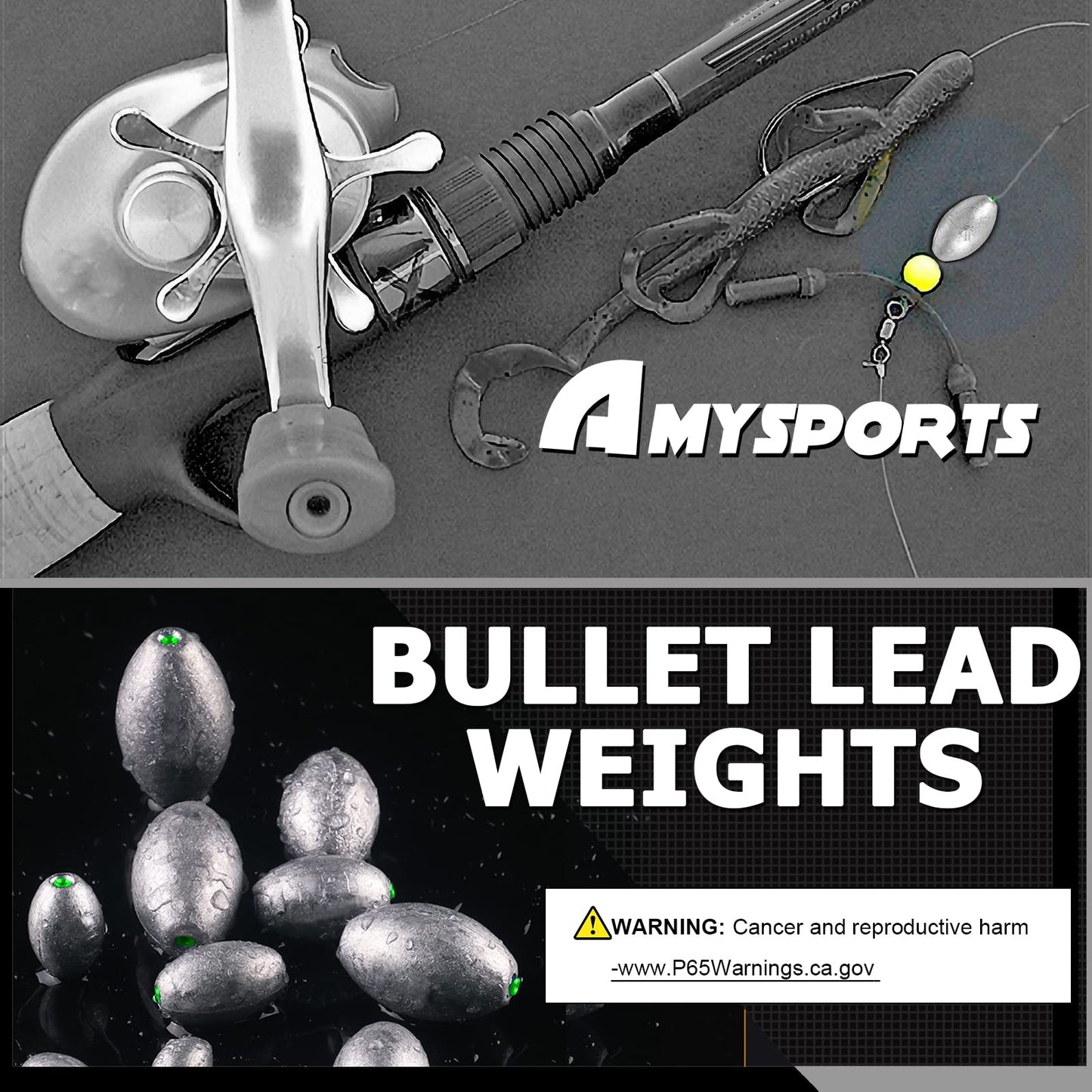 AMYSPORTS Egg Lead Fishing Weights Kit Drop Bass Weights Sinker Tackle Saltwater Casting Fishing Sinkers Set Oval Freshwater