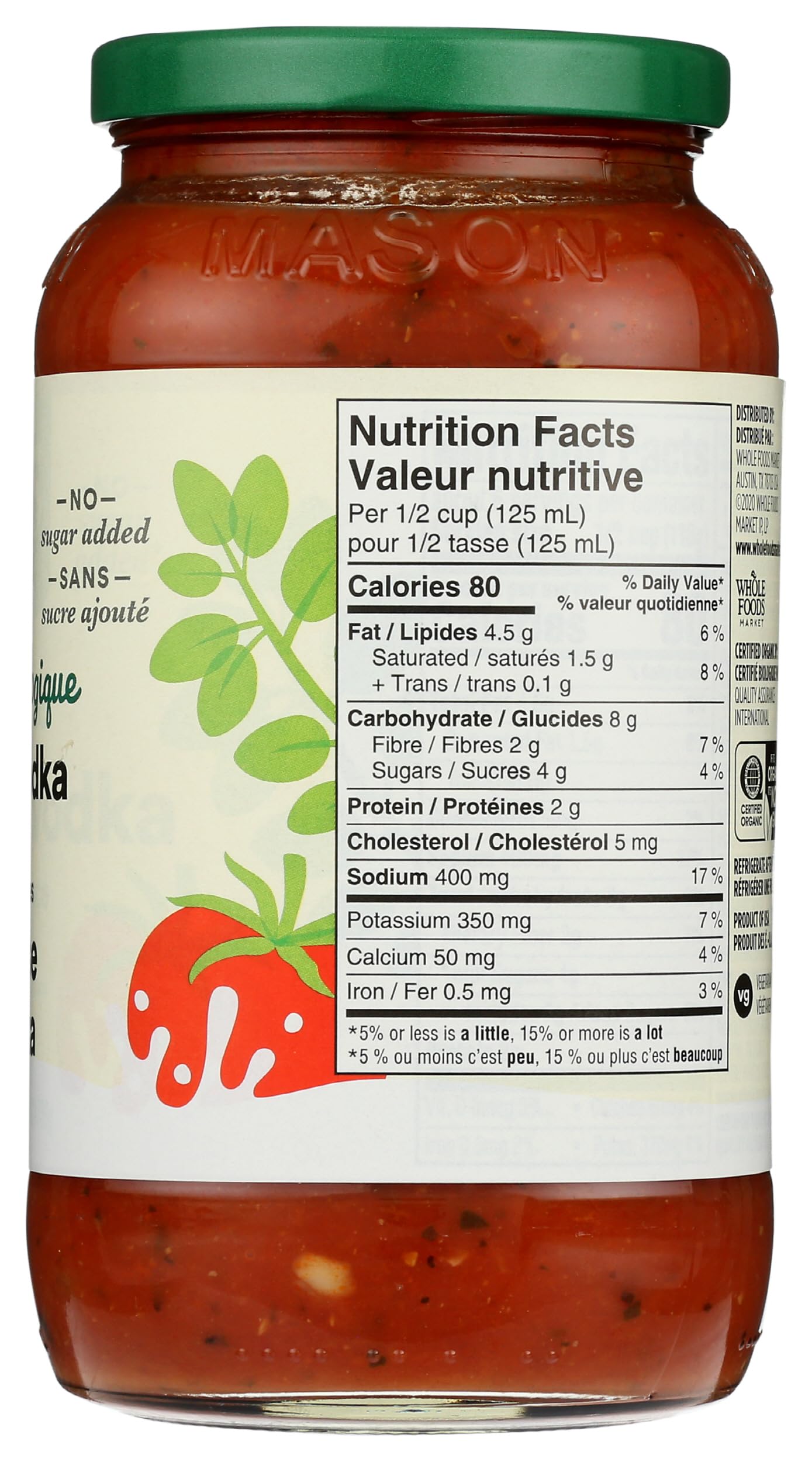 365 by Whole Foods Market, Organic 4 Cheese Pasta Sauce, 25 Ounce