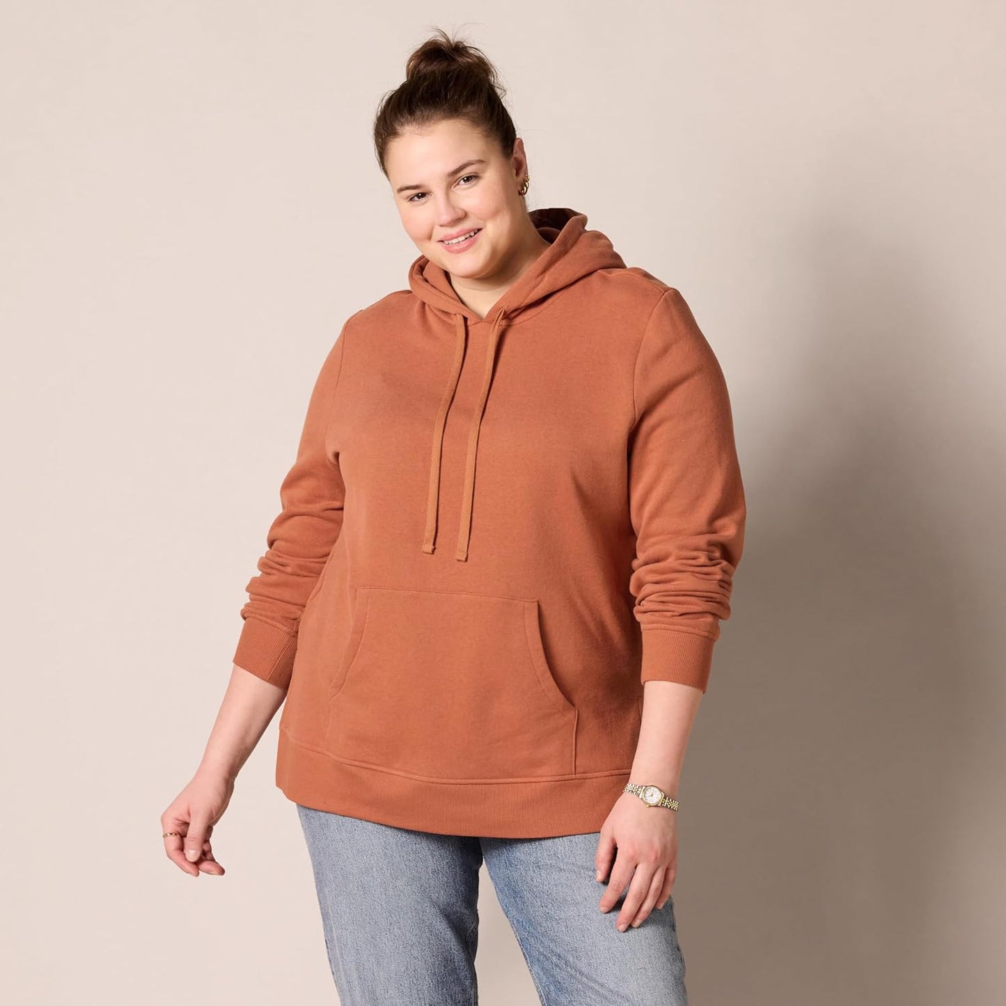 Amazon Essentials womens Fleece Hooded Tunic Sweatshirt