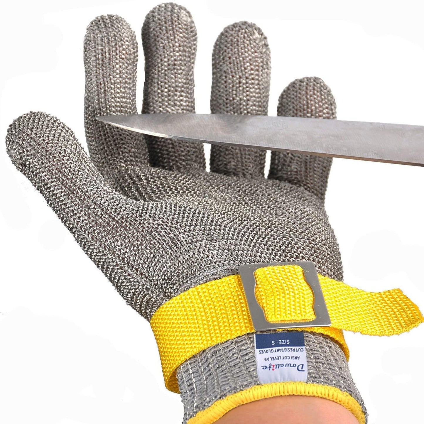 Dowellife Level 9 Cut Resistant Glove - Stainless Steel Mesh Metal Glove for Butcher, Meat Cutting, Oyster Shucking, Kitchen Mandoline, Chef Slicing, Fish Fillet (X-Large)