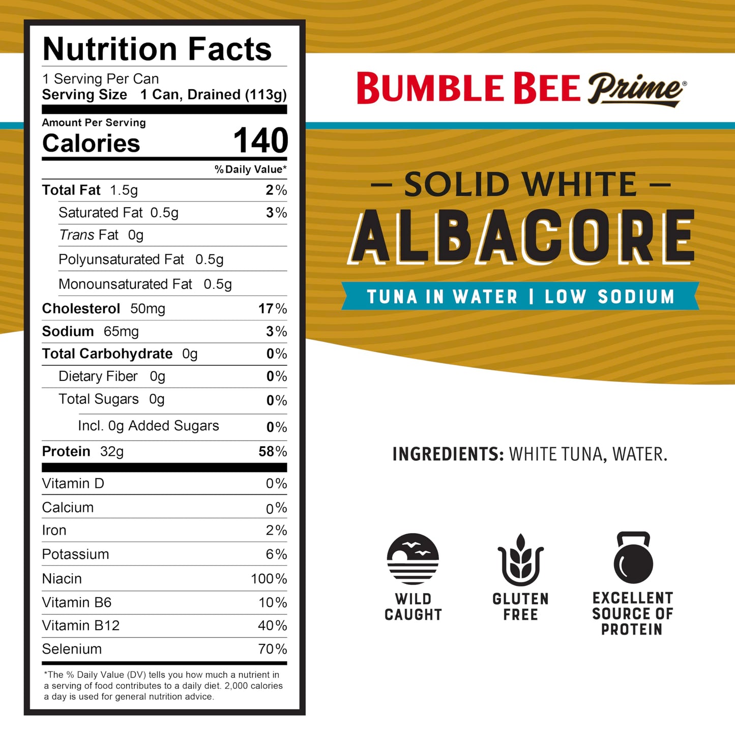 Bumble Bee Prime Atlantic Salmon, 5 oz Can - Premium Salmon - 24g Protein per Serving - Gluten Free & Kosher