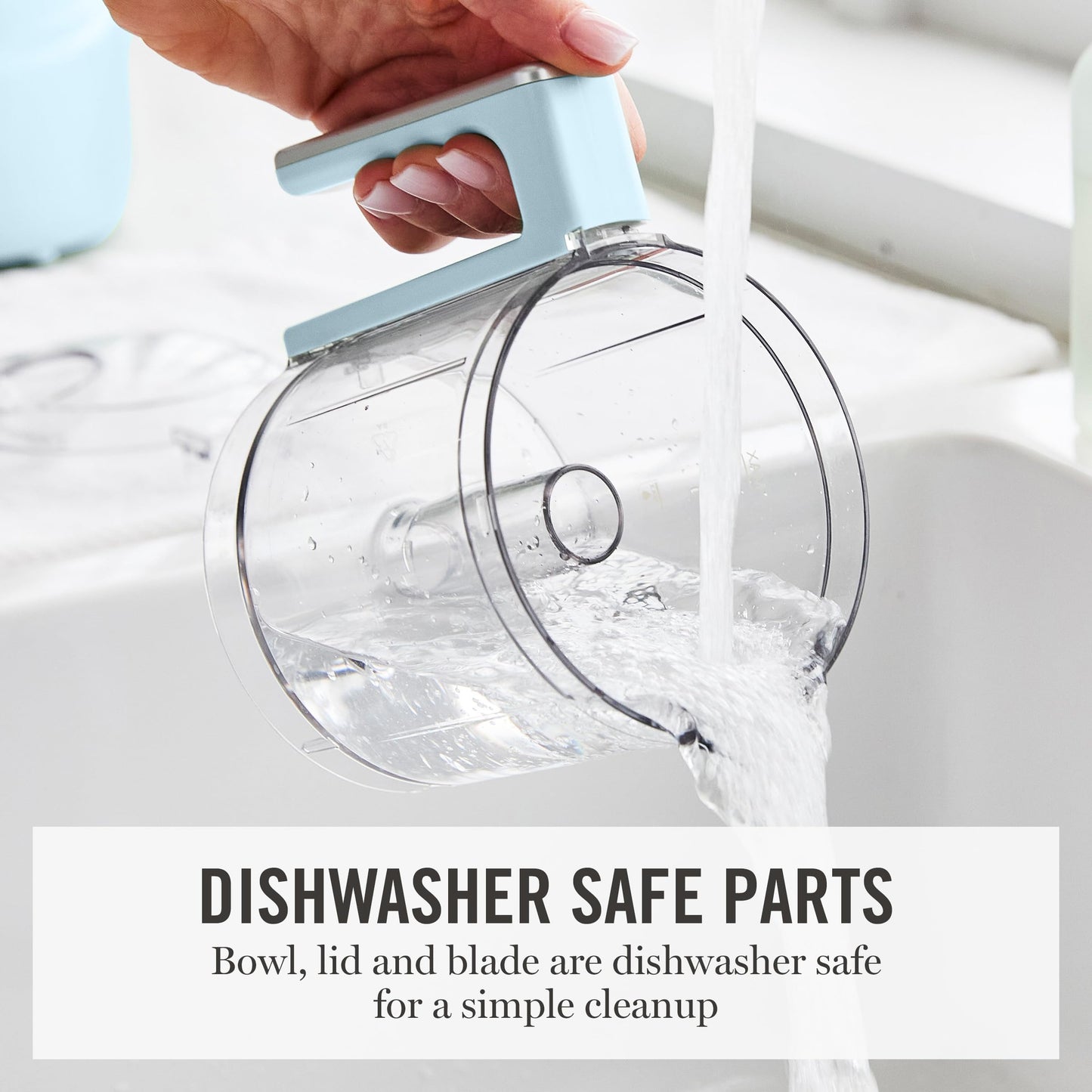 Martha Stewart 3 Cup Electric Food Chopper, Vegetable & Herb Mini Food Processor, 24oz BPA-Free Bowl, Stainless Steel Blades, Pour Spout, Dicing, Mincing, Chop & Puree, Dishwasher Safe, Caviar