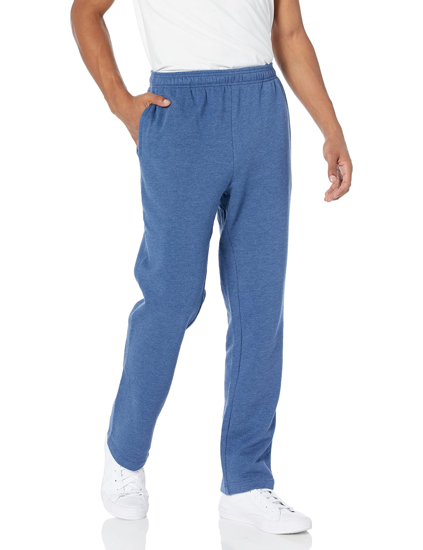 Amazon Essentials Men's Relaxed Straight Leg Fleece Open Bottom Sweatpant (Available in Big & Tall)