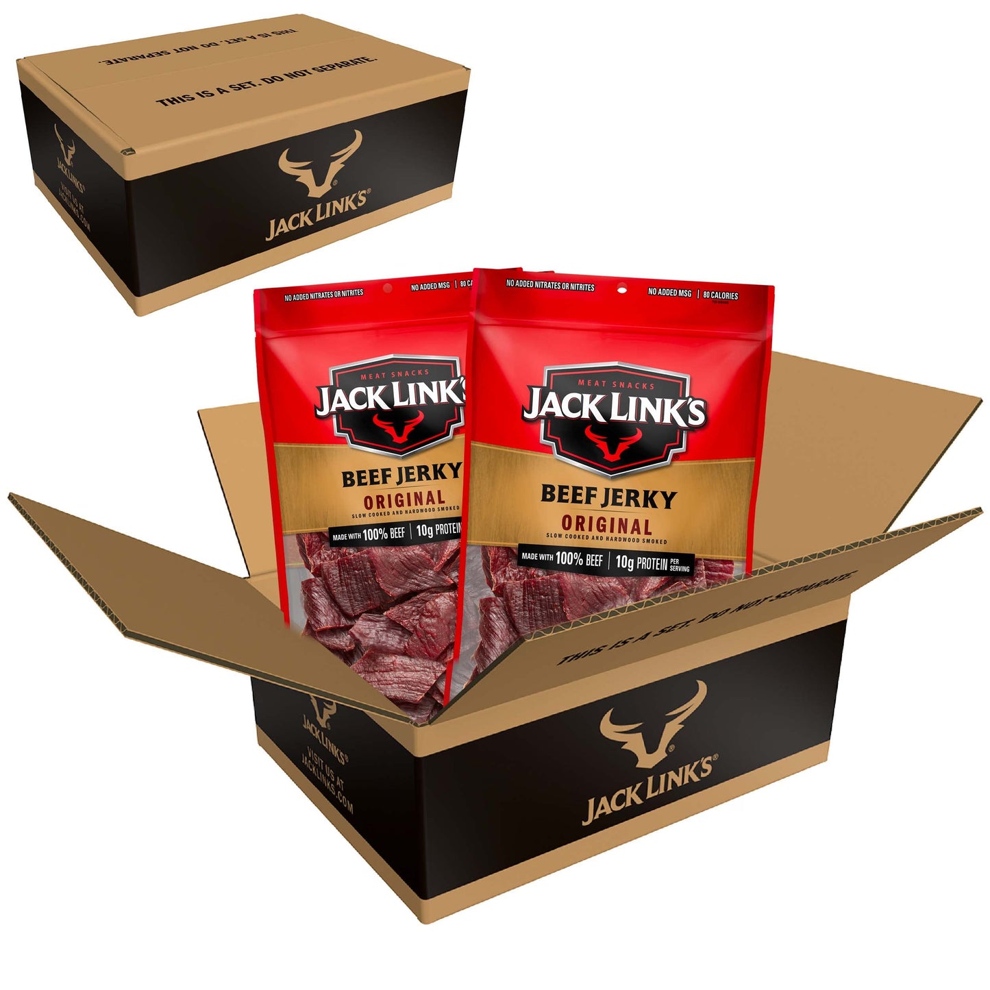 Jack Link's Beef Jerky, Original, Large Jerky Bags - Great Gifts for Dad, Flavorful Meat Snacks, Ready to Eat Protein Snacks with 10g of Protein per Serving, Made with 100% Beef - 9 Oz. (Pack of 2)