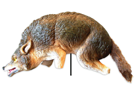 Bird-X 3D Coyote Decoy, Lifelike Predator Replica, Coyote Decoy with Moving Tail and Realistic Markings, Easy to Install, Covers up to 1 Acre of Land, 32"x8"x30"