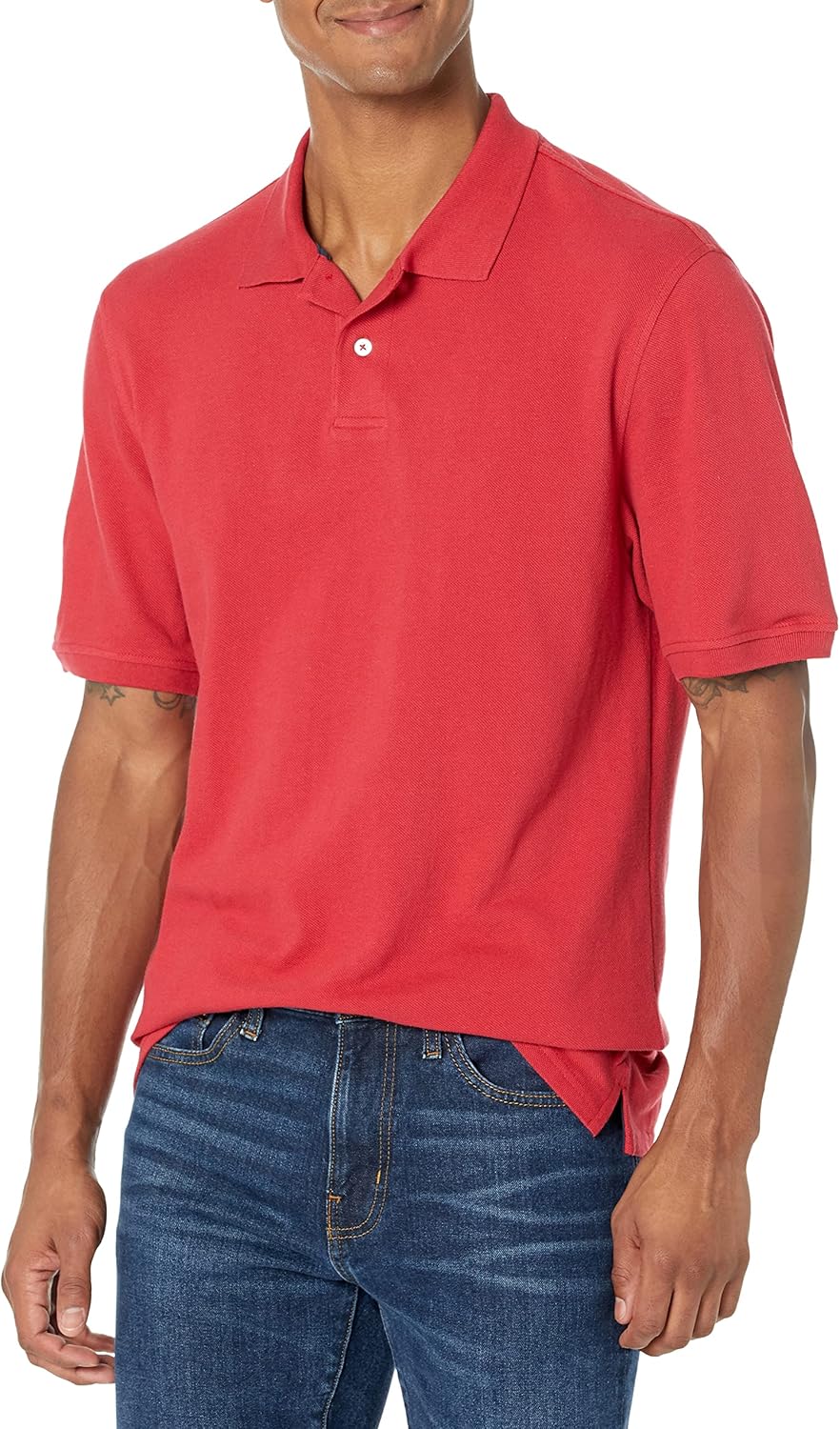 Amazon Essentials Men's Regular-Fit Short Sleeve Cotton Pique Polo Shirt (Available in Big & Tall)