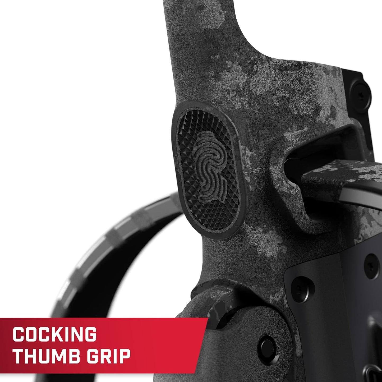 Barnett Demun Accu Strike Pro Mini Crossbow - Two Stage Break Action Cocking Mechanism, Reflex Red/Green Dot Sight, Flip Down Foregrip, 7 inch Bolts (5 Included), 210fps, Black Camo, Retractable Sling