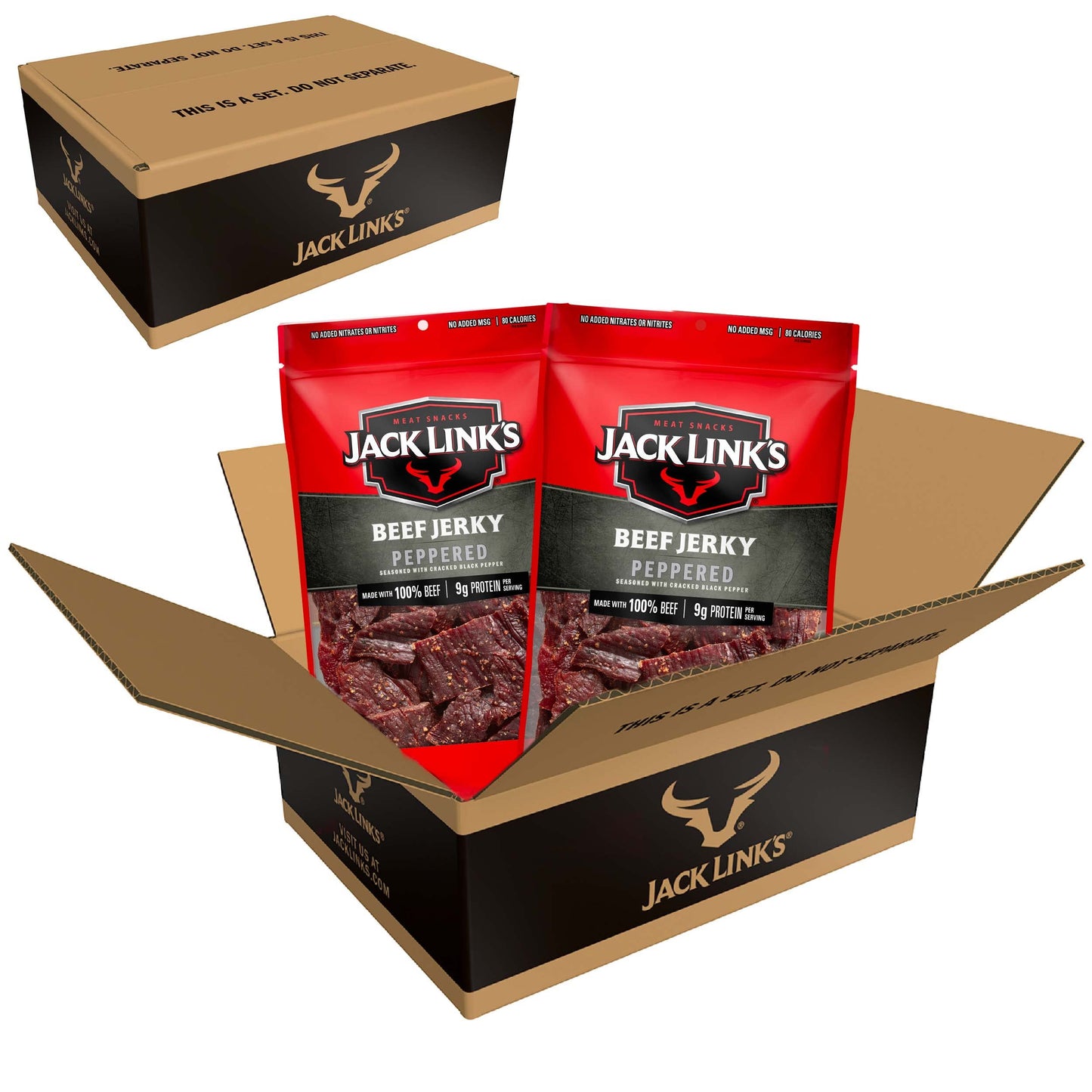 Jack Link's Beef Jerky, Original, Large Jerky Bags - Great Gifts for Dad, Flavorful Meat Snacks, Ready to Eat Protein Snacks with 10g of Protein per Serving, Made with 100% Beef - 9 Oz. (Pack of 2)