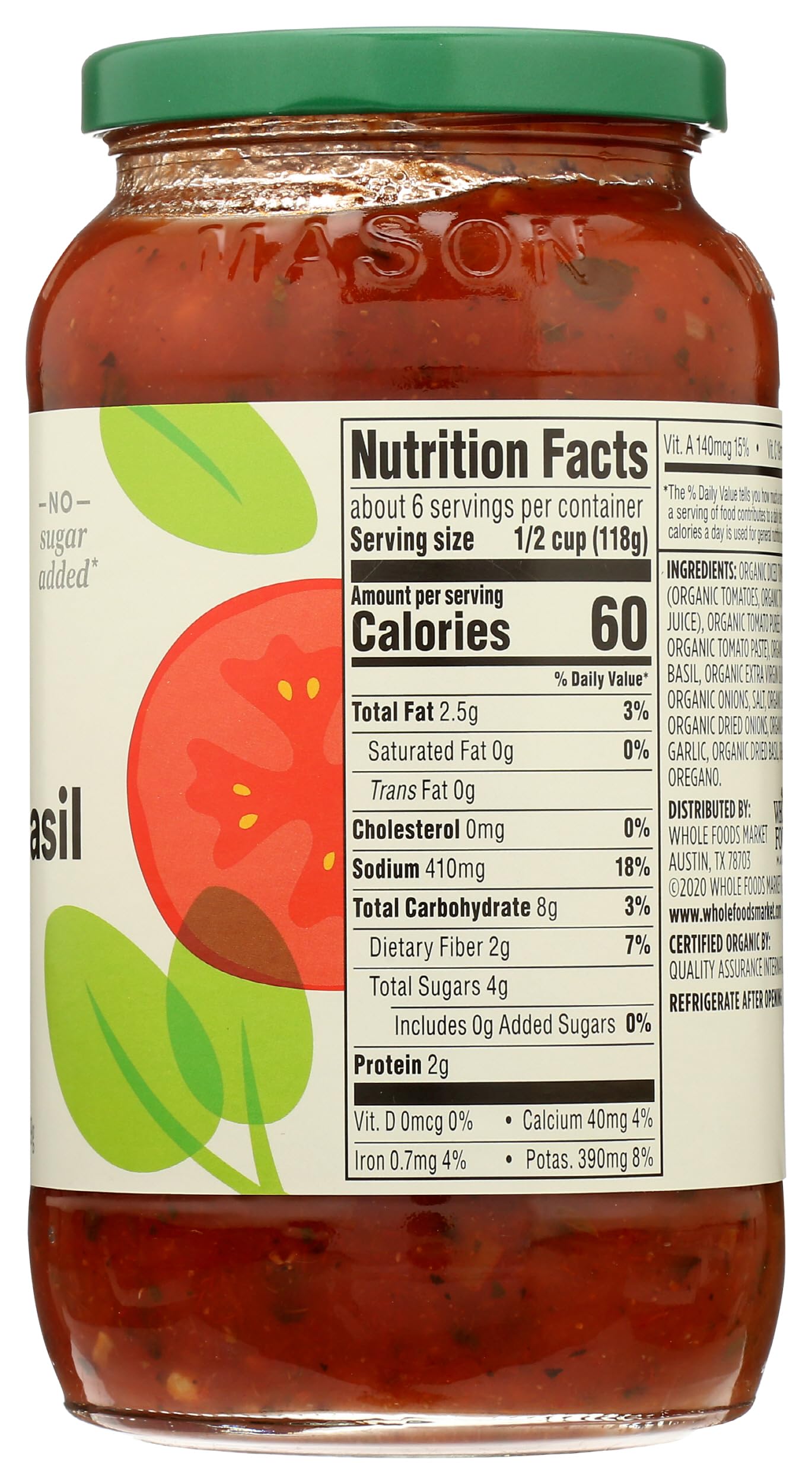 365 by Whole Foods Market, Organic Marinara Pasta Sauce, 25 OZ