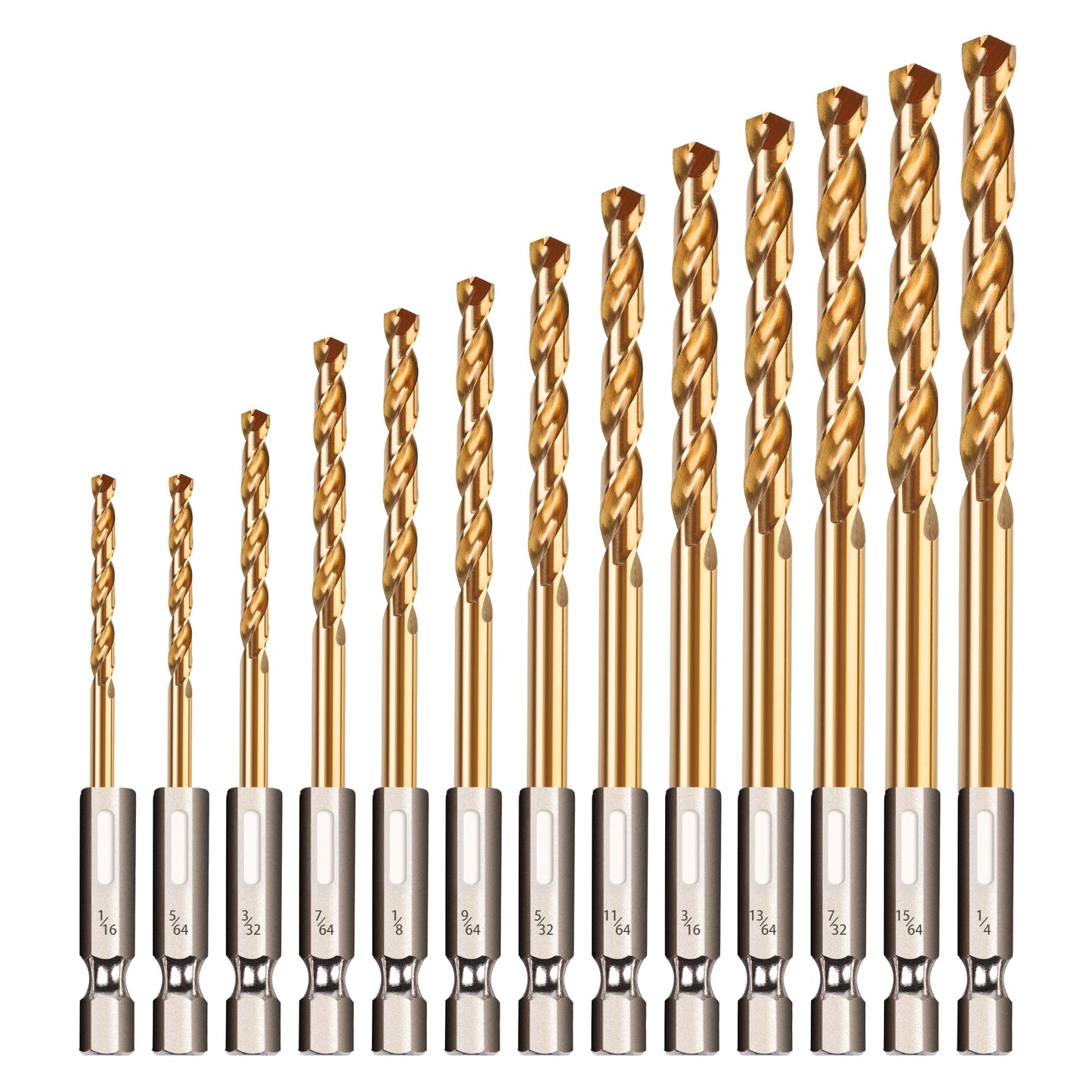 99PC Drill Bit Set, 135° Tip Titanium Coated High Speed Steel, Twist Drill Bit Kit for Iron, Aluminum Alloy, Copper, Wood, Plastic, with Storage Case 1/16"-3/8"