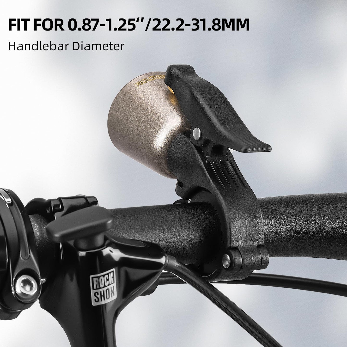 ROCKBROS Bike Bell Classic Bicycle Bell Mountain Bike Bells for Adults with Loud Sound and Fit for 0.87-1.25in/22.2-31.8mm Bicycle Handlebars