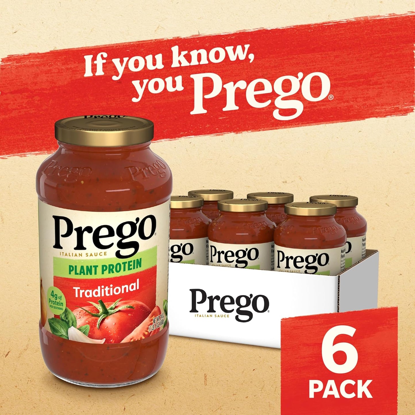 Prego Pasta Sauce, Italian Tomato Sauce with Roasted Garlic & Parmesan Cheese, 24 oz Jar