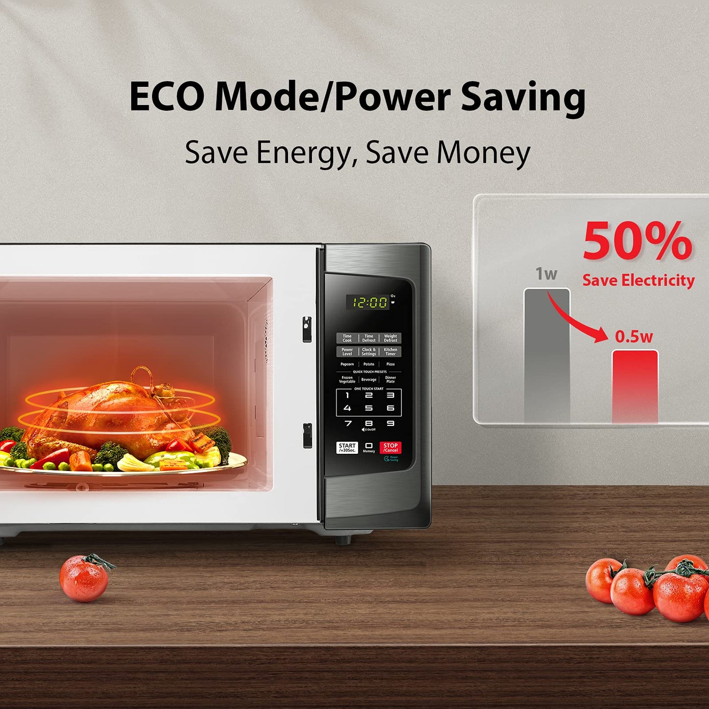 TOSHIBA Small Microwave Oven with 11 Power Levels, Sound On/Off & Eco Mode, Cu Ft, 700W, Black, MM-EM07PA(BK), ChefDefrost-0.7 Cu.Ft