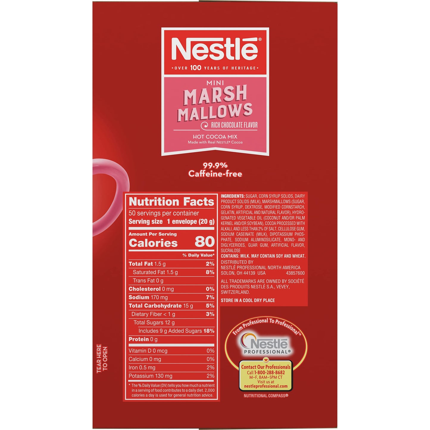 Nestle Hot Chocolate Packets, Hot Cocoa Mix, Rich Chocolate Flavor, Made with Real Cocoa, Bulk Pack, 0.71 oz Packet (50 Count)