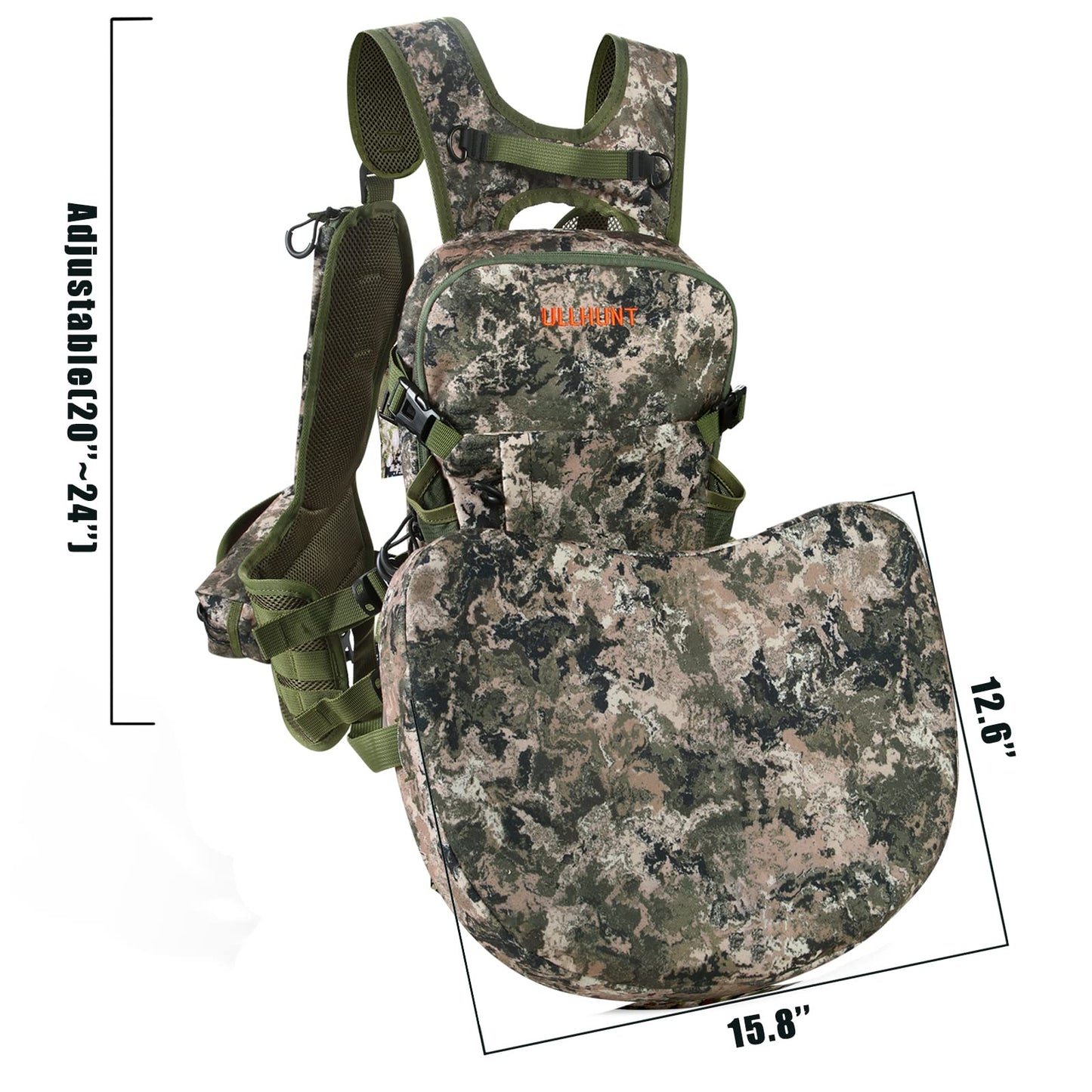 UIIHUNT Turkey Hunting Vest with Seat: Lightweight Turkey Vest with Game Pouch, Adjustable Turkey Gear, Turkey Hunting Accessories, Turkey Hunting Clothes for Men Women