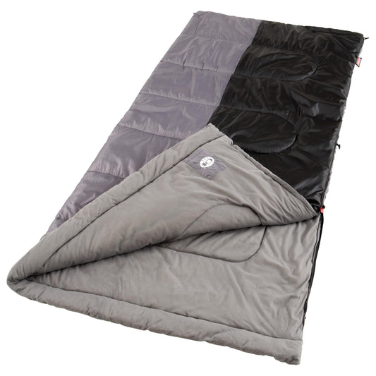 Coleman Biscayne Big & Tall 40°F Sleeping Bag, Fits Adults up to 6ft 4in Tall, No-Snag Zipper with Stuff Sack, Machine Washable