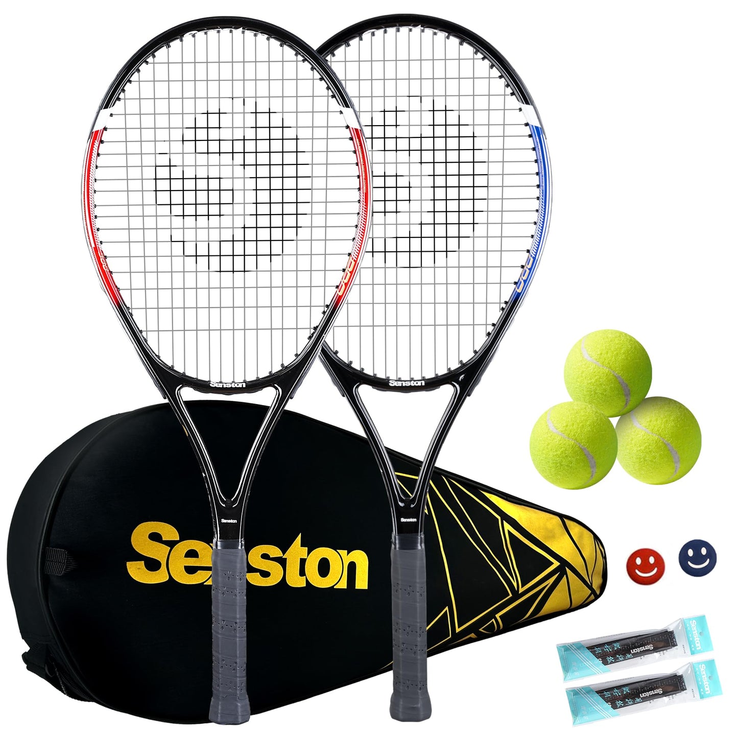 Senston Tennis Rackets for Adults 27 inch Tennis Racquets - 2 Player Tennis Set with 2 Grips, 2 Vibration Dampers
