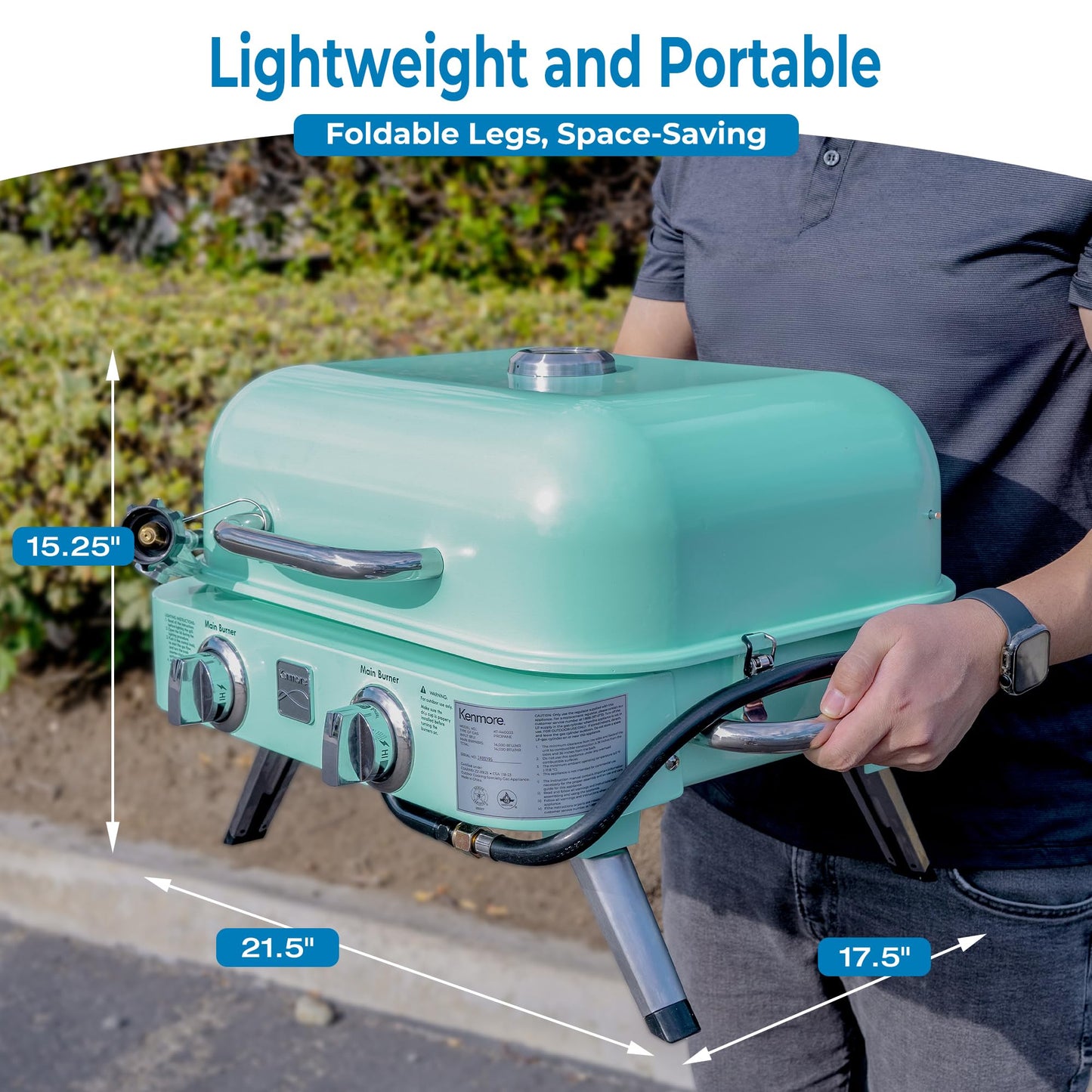 Kenmore 2-Burner Portable Tabletop Retro Gas Grill