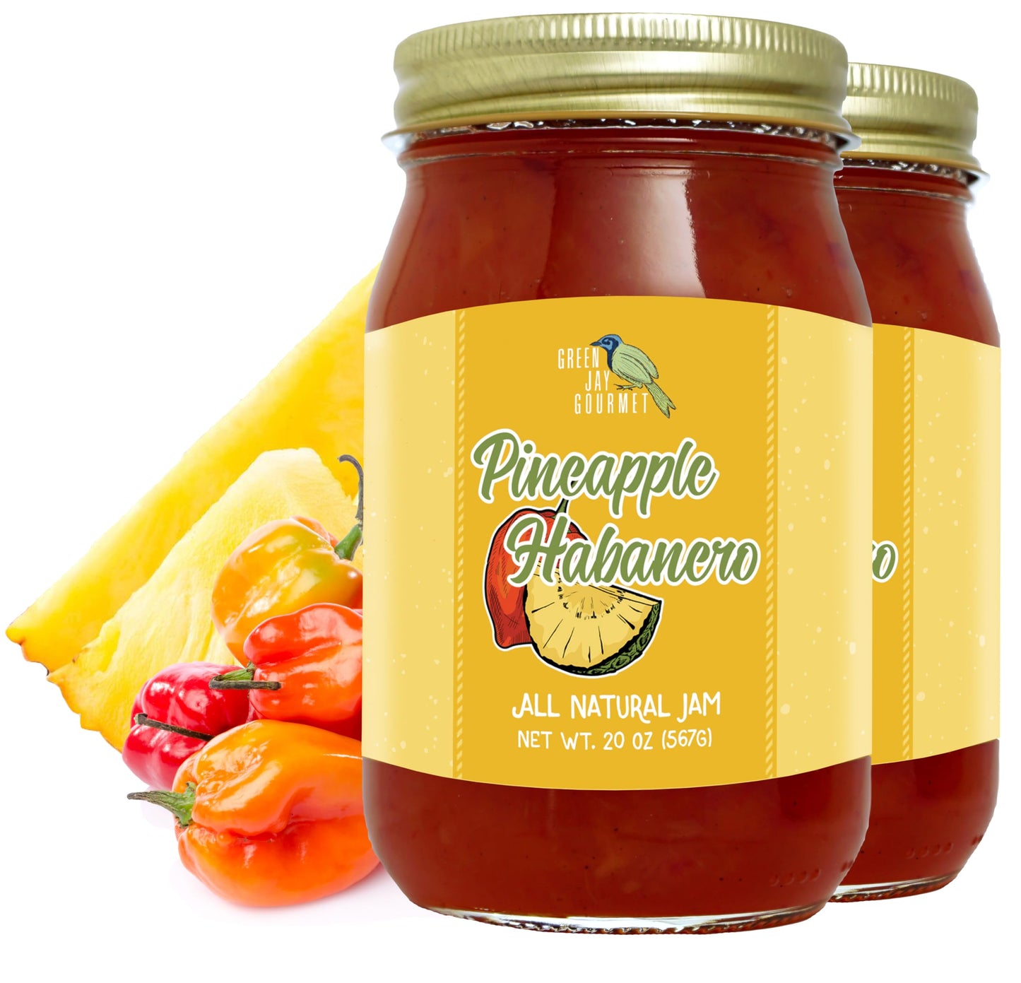 Green Jay Gourmet Spicy Jam Variety Pack - All-Natural Raspberry Jalapeno Jam, Strawberry Jalapeno Jam, Blackberry Jalapeno Jam - Vegan, Gluten-free Jam - No Preservatives - USA Made - 3 x 20 Ounces