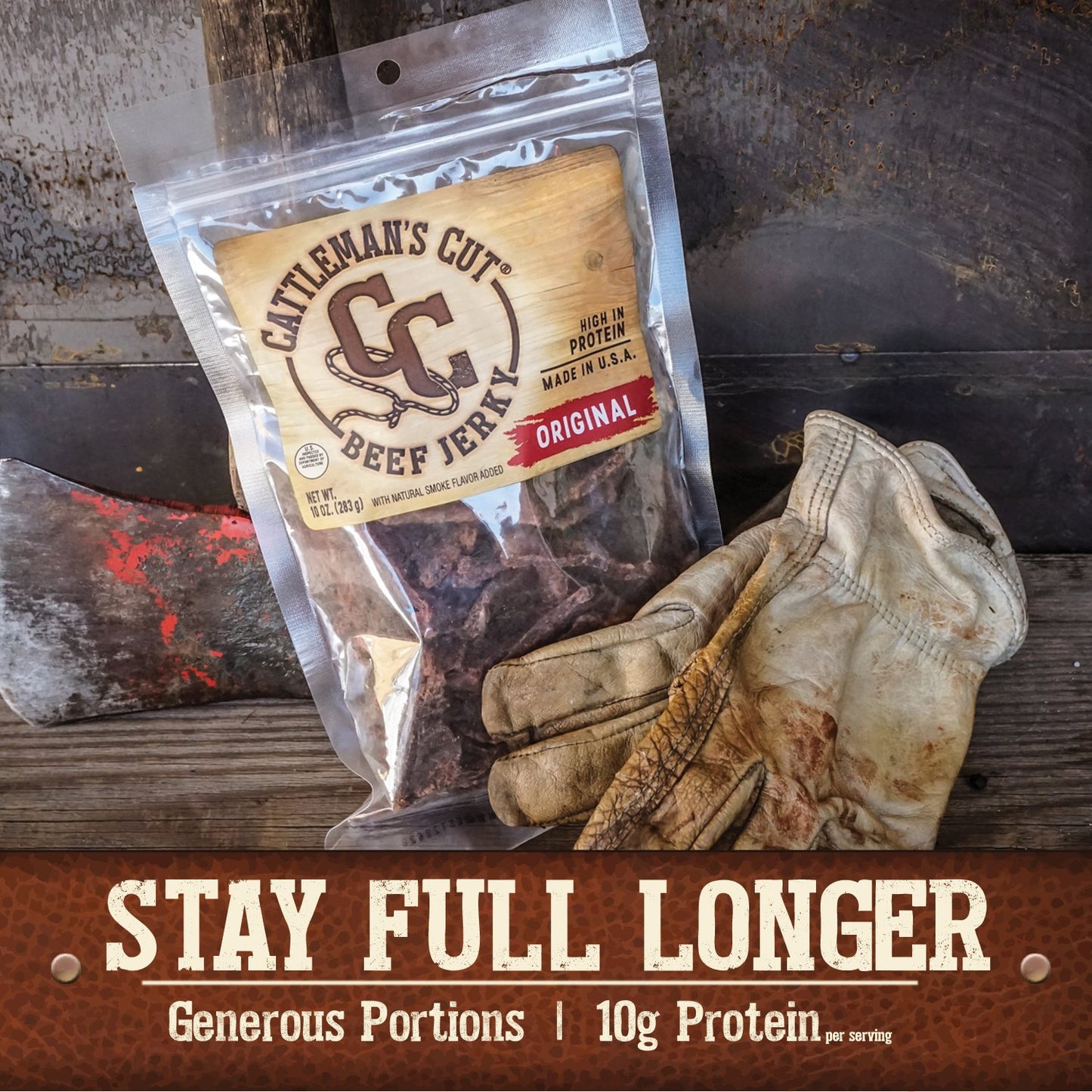Cattleman's Cut Peppered Steakhouse Beef Jerky, 10 Ounce