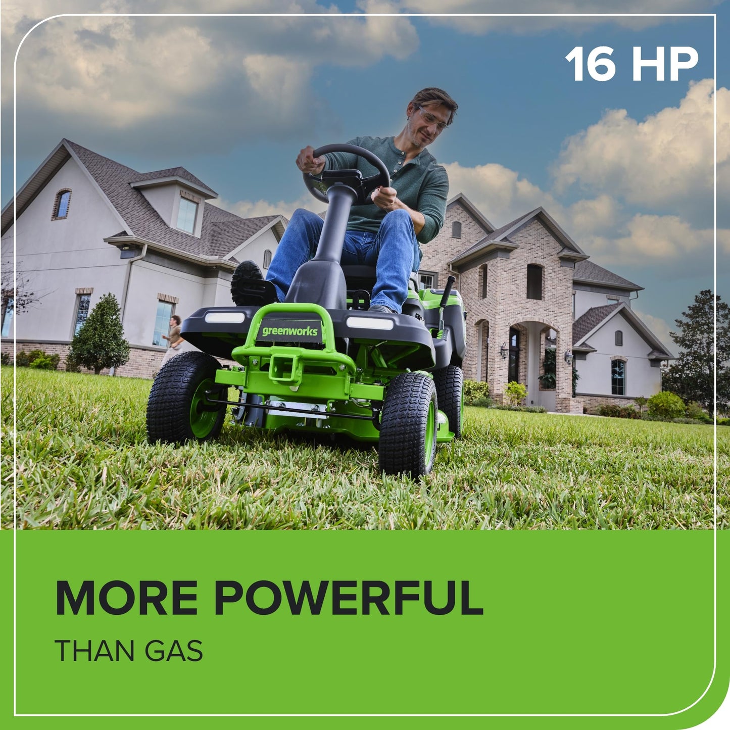 Greenworks 60V 21” Cordless (Push) Lawn Mower (LED Lights + Aluminum Handles), 5.0Ah Battery and Rapid Charger