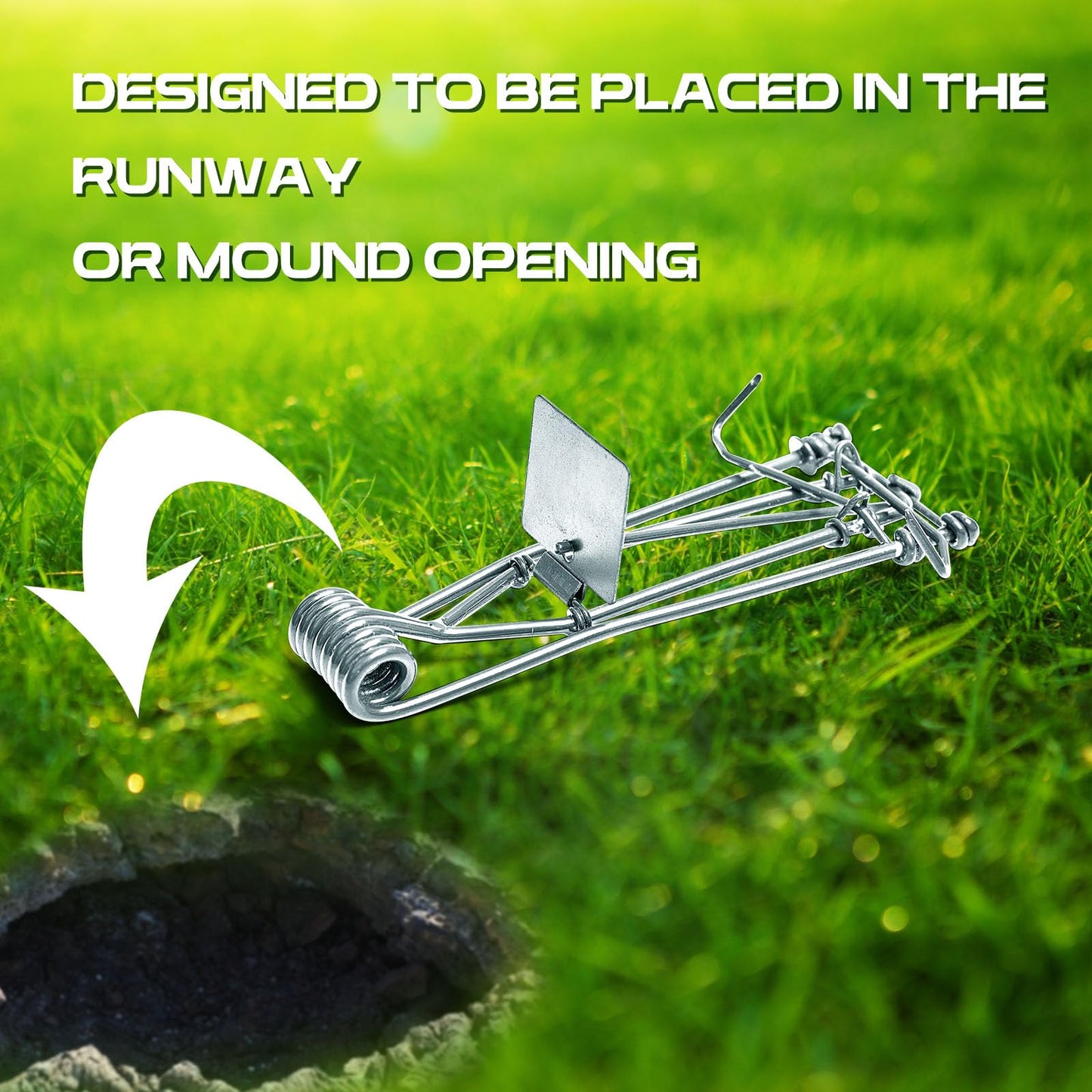 Qualirey 4 Pcs Outdoor Gopher Trap Easy Set Mole Trap Weather Resistant Gopher Killer Vole Killer for Lawn Garden Farm (Silver)