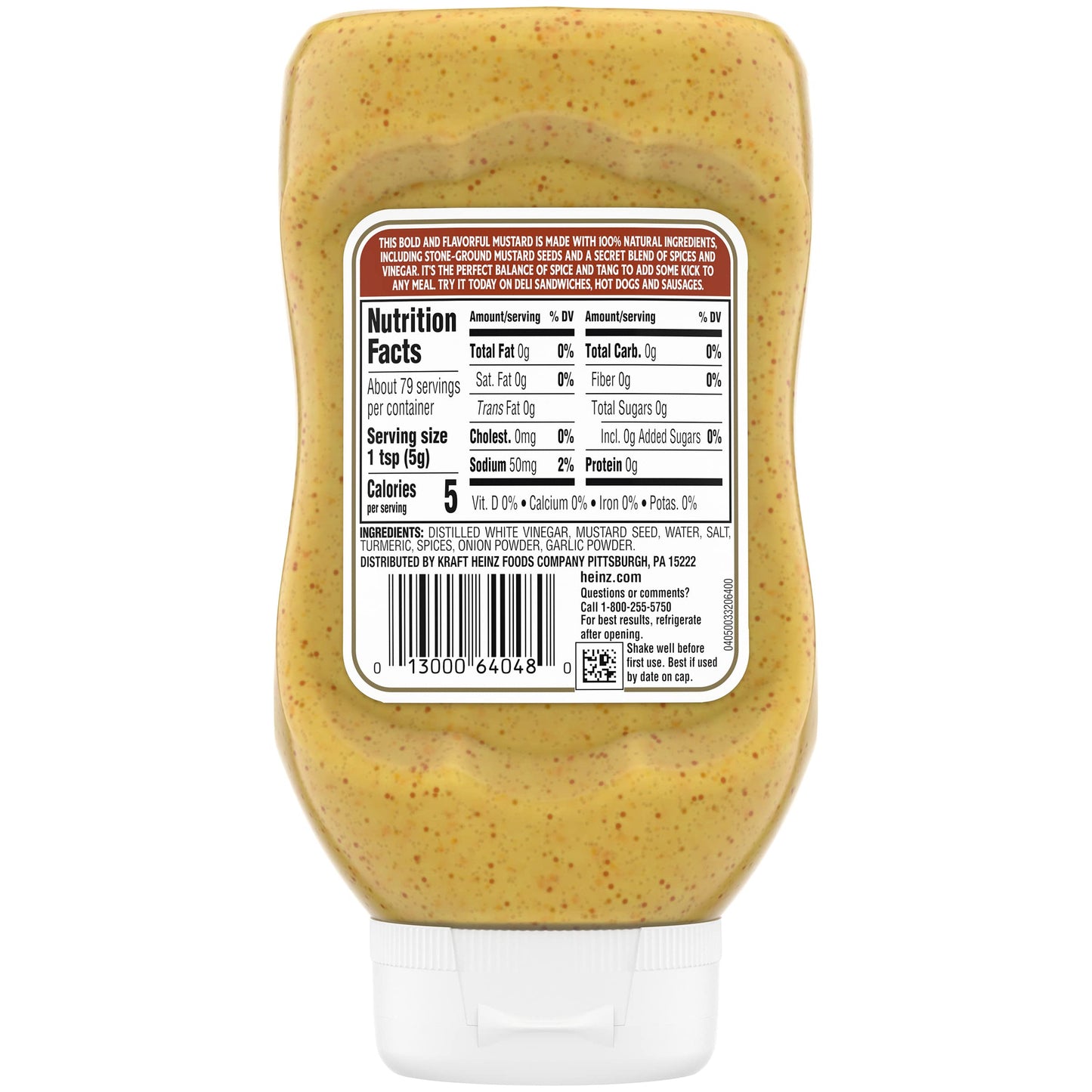 Heinz Yellow Mustard, 20 oz Bottle