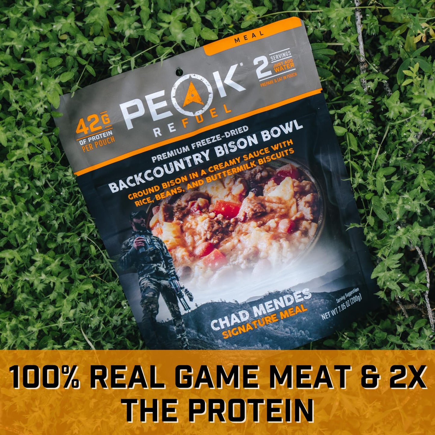 Peak Refuel Backcountry Bison Bowl | Chad Mendes Signature Meal | Premium Freeze-Dried Variety Meals | Hunting, Survival, Camping, Backpacking Food | High-Protein Game Meats | MRE | Made in USA