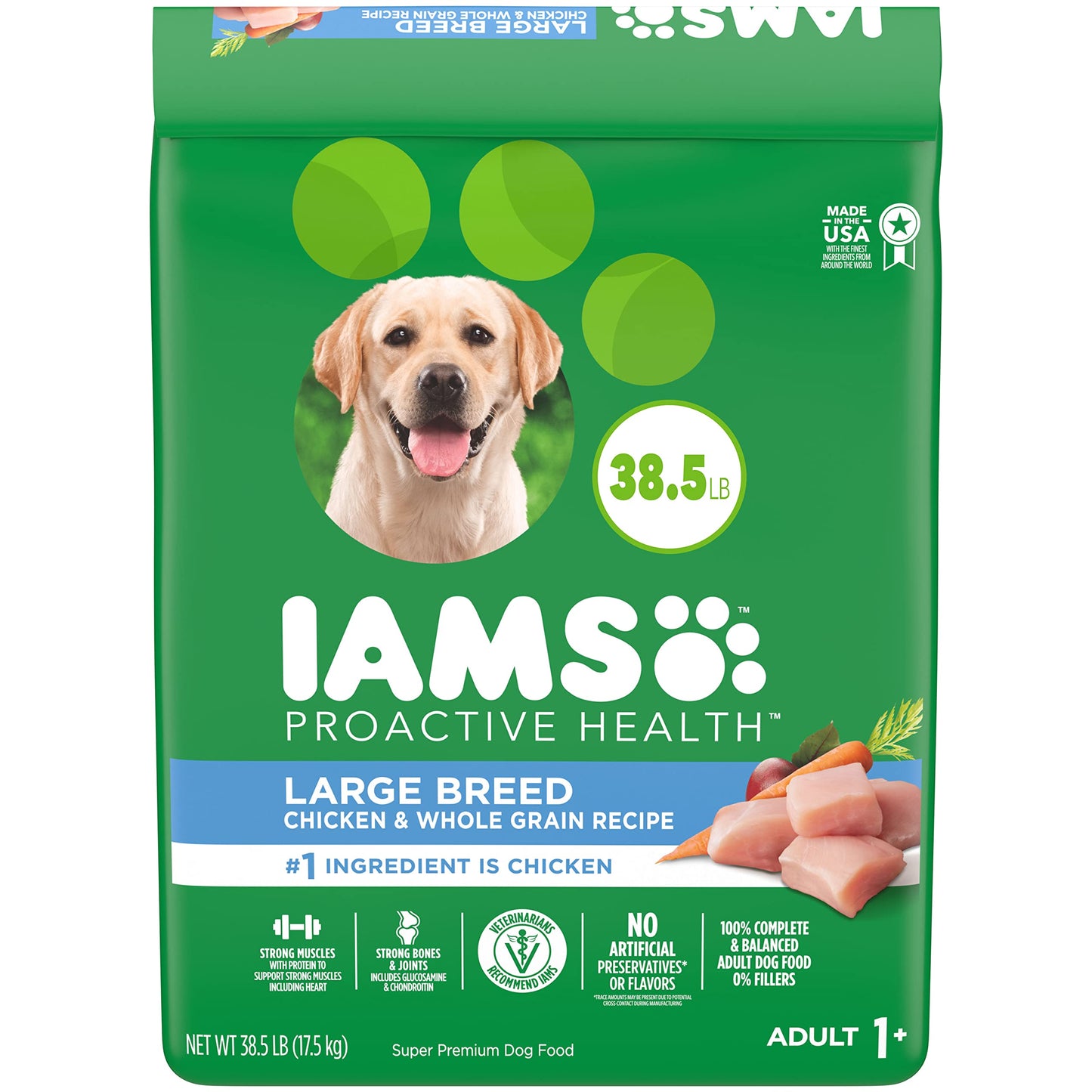 IAMS Proactive Health Large Breed Adult Dry Dog Food with Real Chicken, 30 lb. Bag