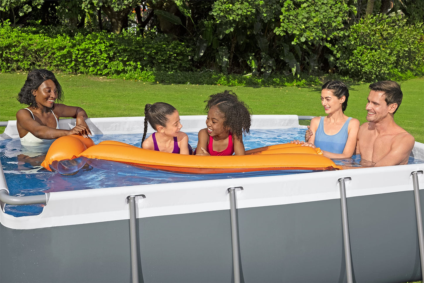 Bestway: Power Steel 9'3" x 6'5" x 33" Above Ground Pool Set - 937 Gallons, Rectangular Outdoor Family Pool, Corrosion & Puncture Resistant, Includes ChemConnect Dispenser, Filter & Pump