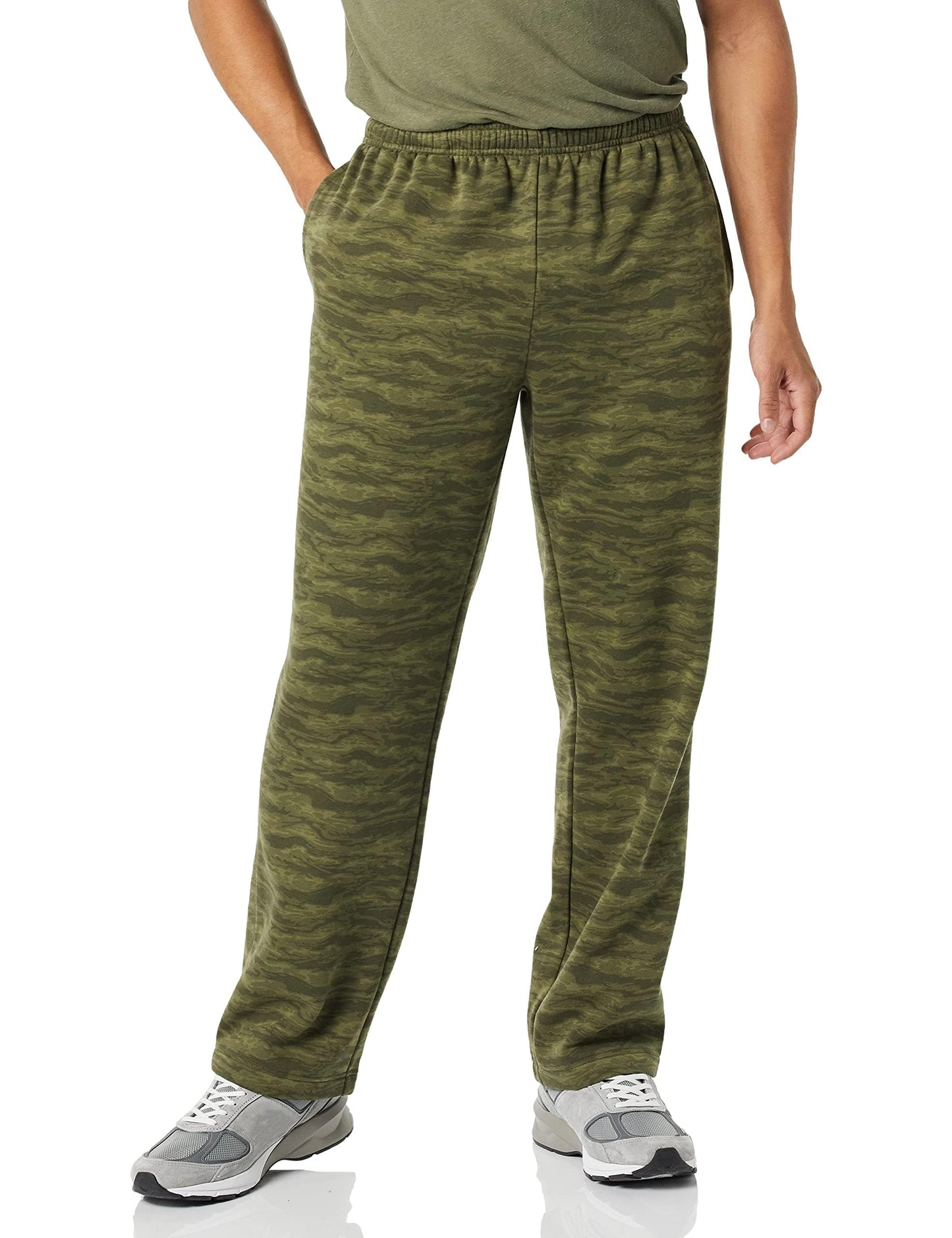 Amazon Essentials Men's Relaxed Straight Leg Fleece Open Bottom Sweatpant (Available in Big & Tall)