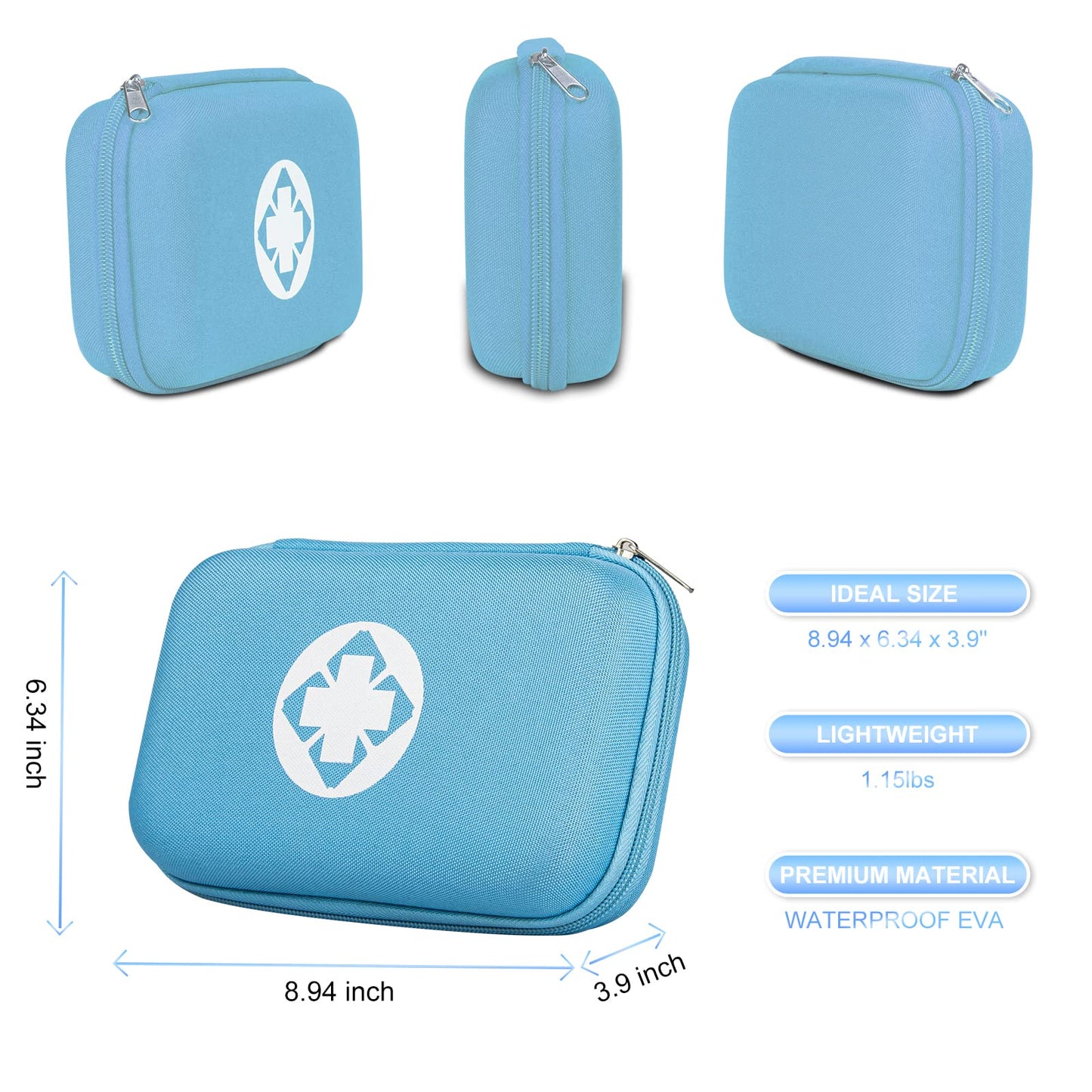 276PCS First Aid Kit Home Car Camping Hiking Emergency Supplies Small Compact Lovely Bag for School Outdoor, Basic Outdoor Essentials Survival Kit for Travel AMORNING