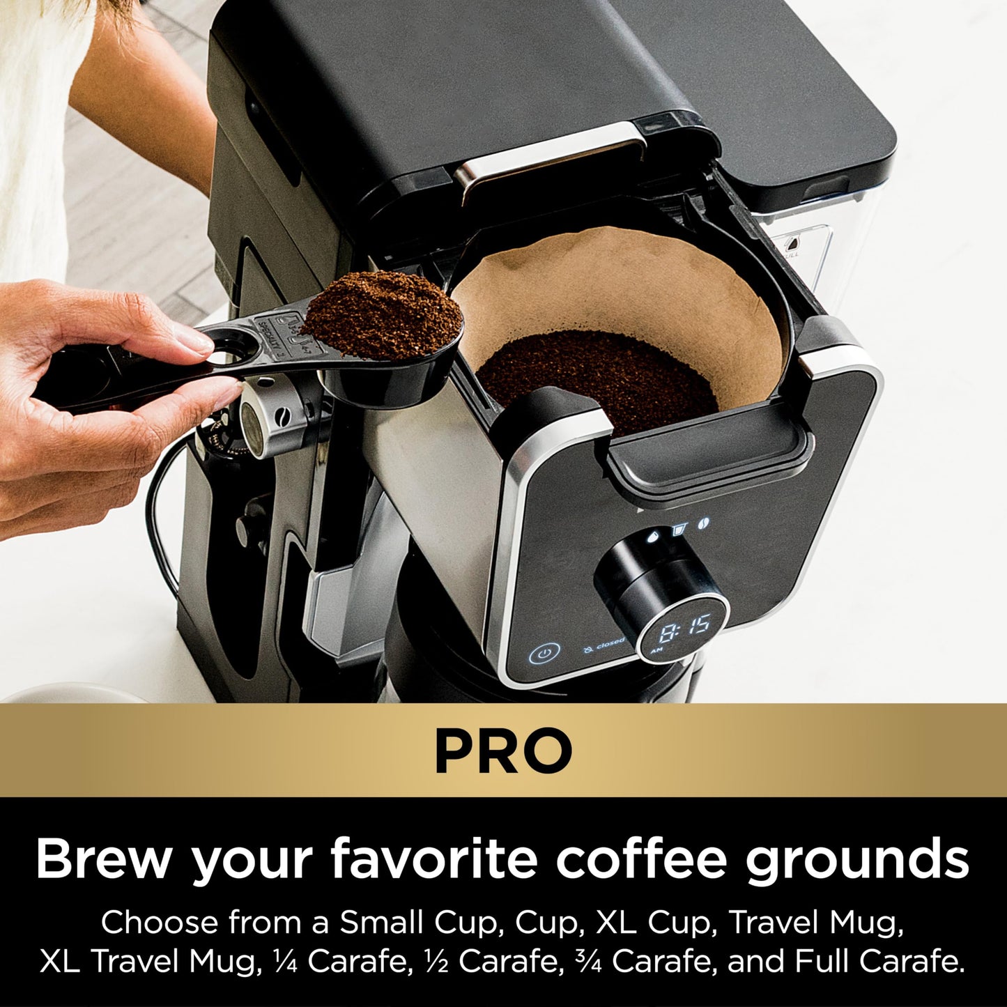 Ninja Hot and Iced Coffee Maker, Single Serve Coffee Maker and Drip Coffee Machine, DualBrew Pro Specialty 12-Cup with K-Cup Combo, Includes Permanent Filter, CFP307