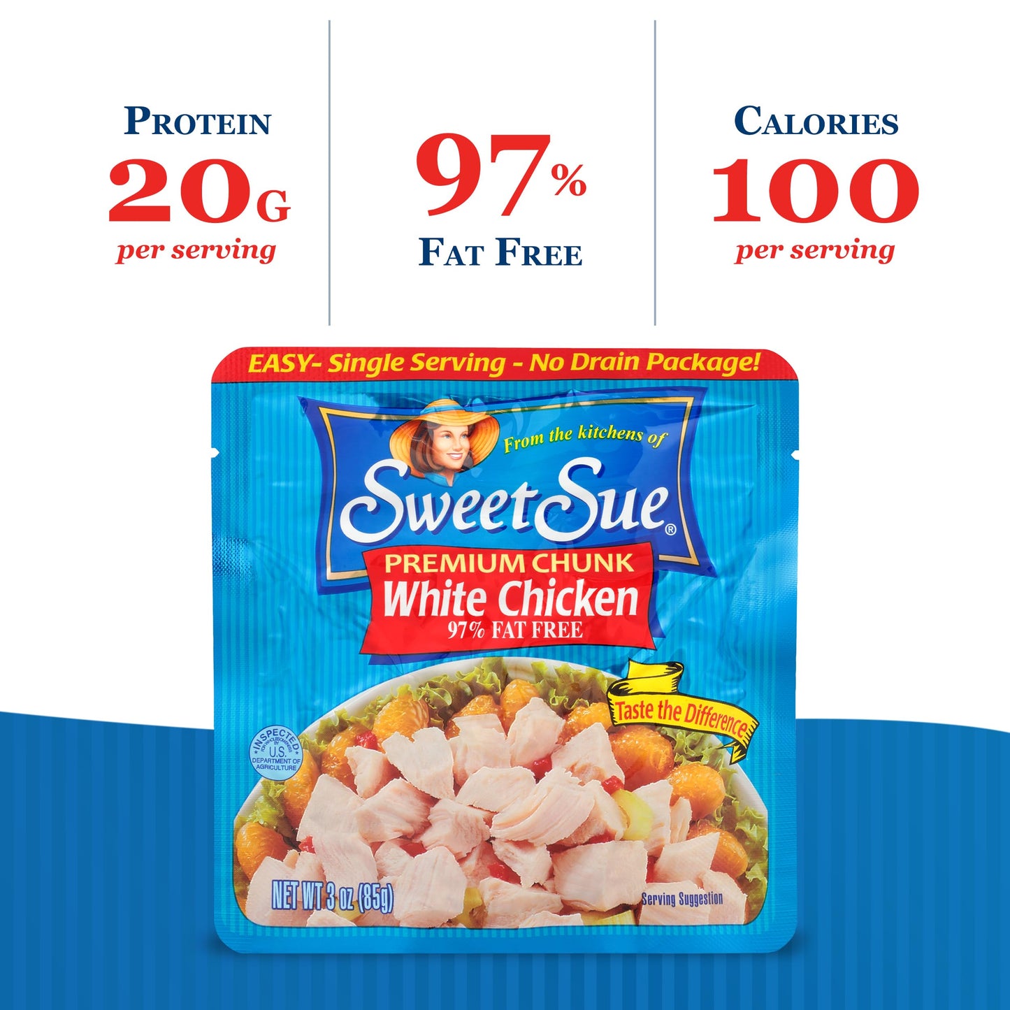 Sweet Sue Chunk White Chicken in Water, 5 oz Can (Pack of 24) - 11g Protein per Serving - Gluten Free, Keto Friendly - Great for Snack, Lunch or Dinner Recipes