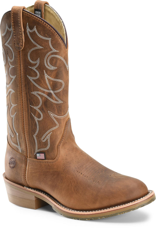 DOUBLE-H Dylan 12" Work Boots for Men - Old Town Folklore Leather, PermaFresh Cushioned Insole, Oil- and Slip-Resistant I.C.E. Outsole, Made in USA