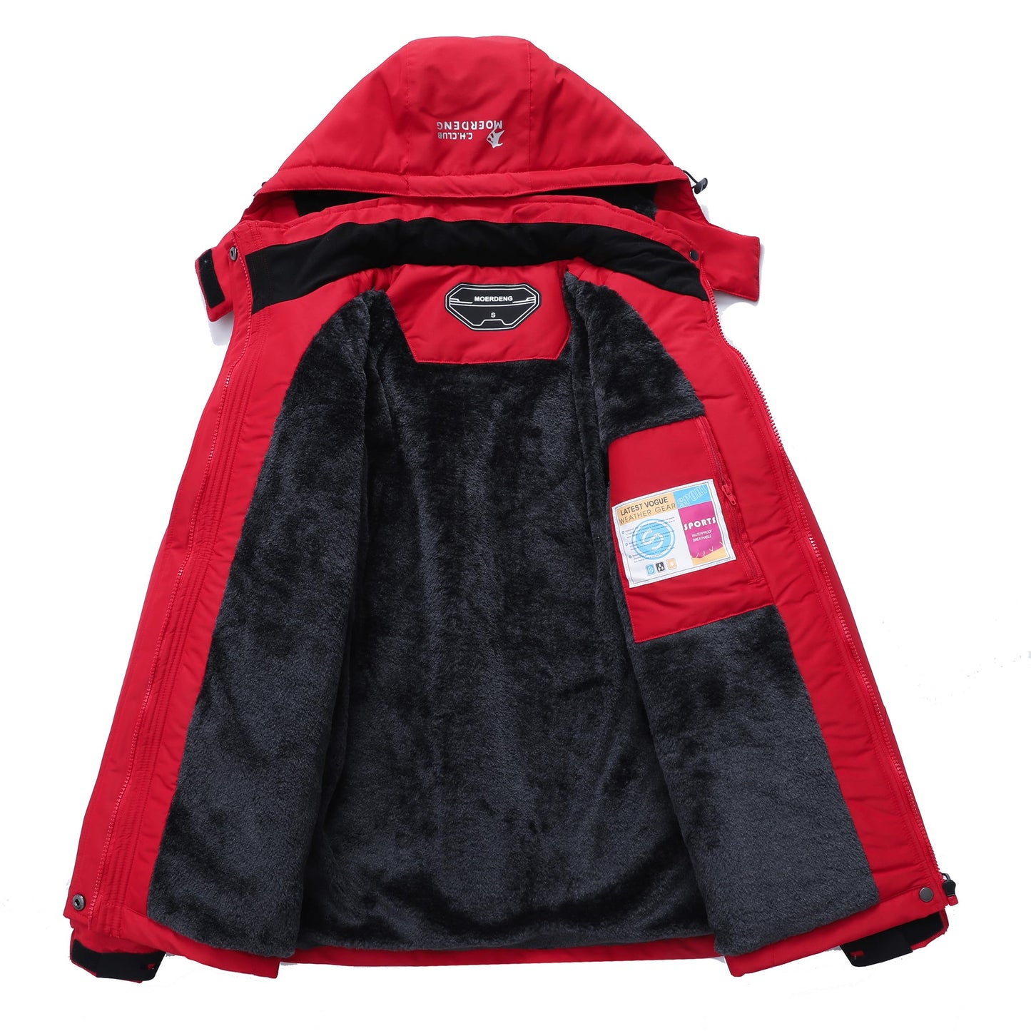 MOERDENG Women's Waterproof Ski Jacket Warm Winter Snow Coat Mountain Windbreaker Hooded Raincoat Jacket