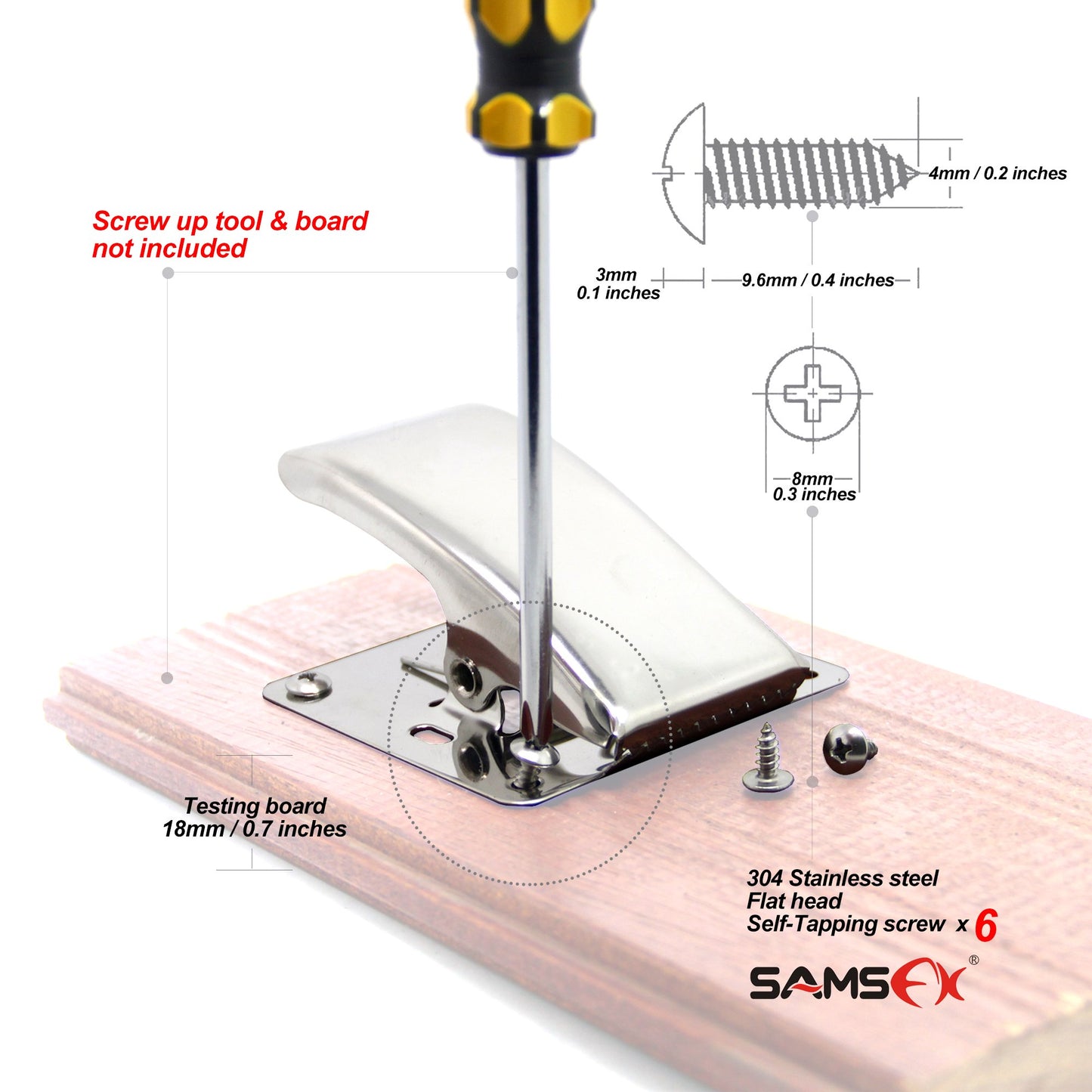 SAMSFX Fish Cleaning Board Tools Fillet Clamp w/Screws Deep-Jaw Fish Tail Clip Board for Scaling Table Bait (Fish Clamps with Black Grip)