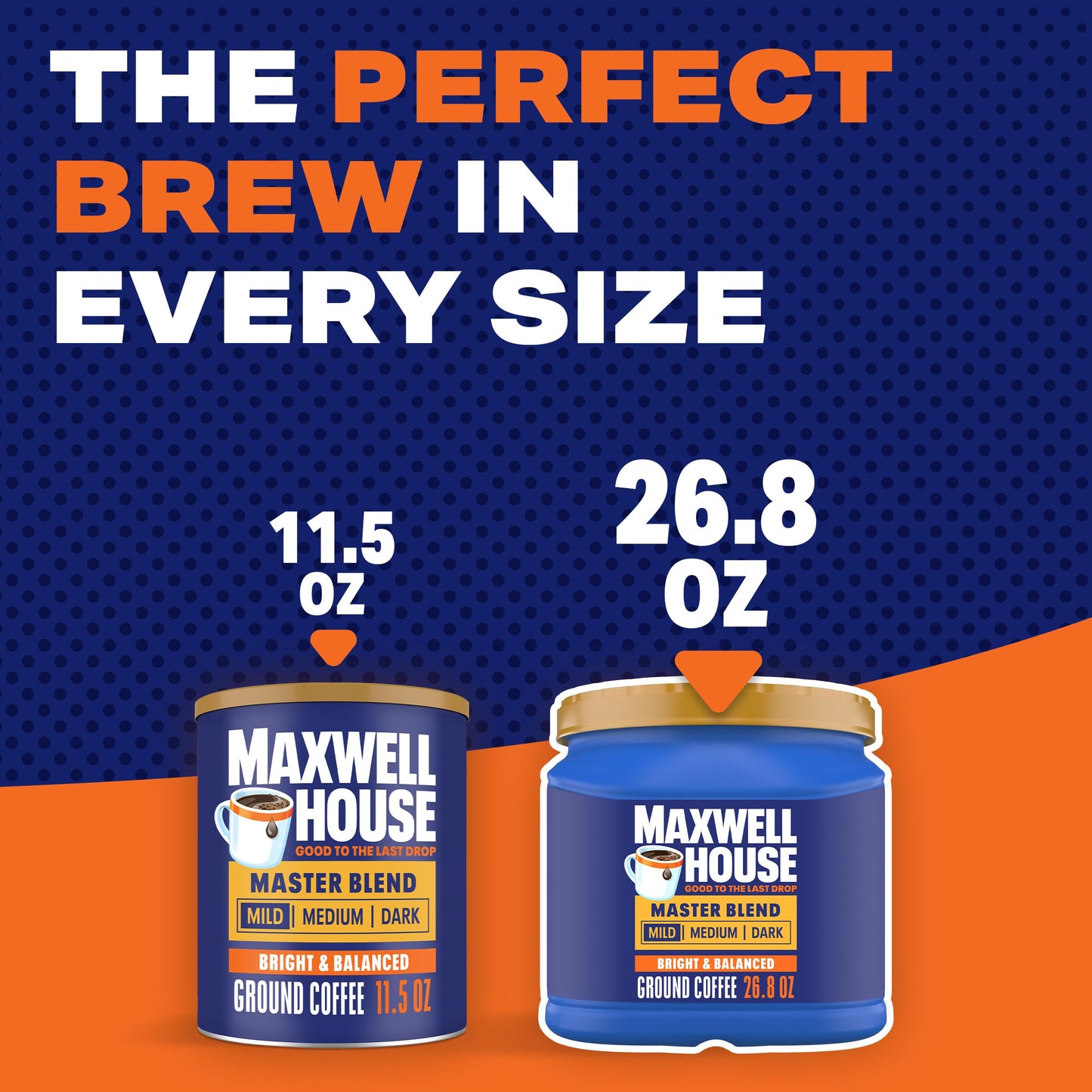 Maxwell House Breakfast Blend Mild Roast Ground Coffee, 38.8 oz Canister