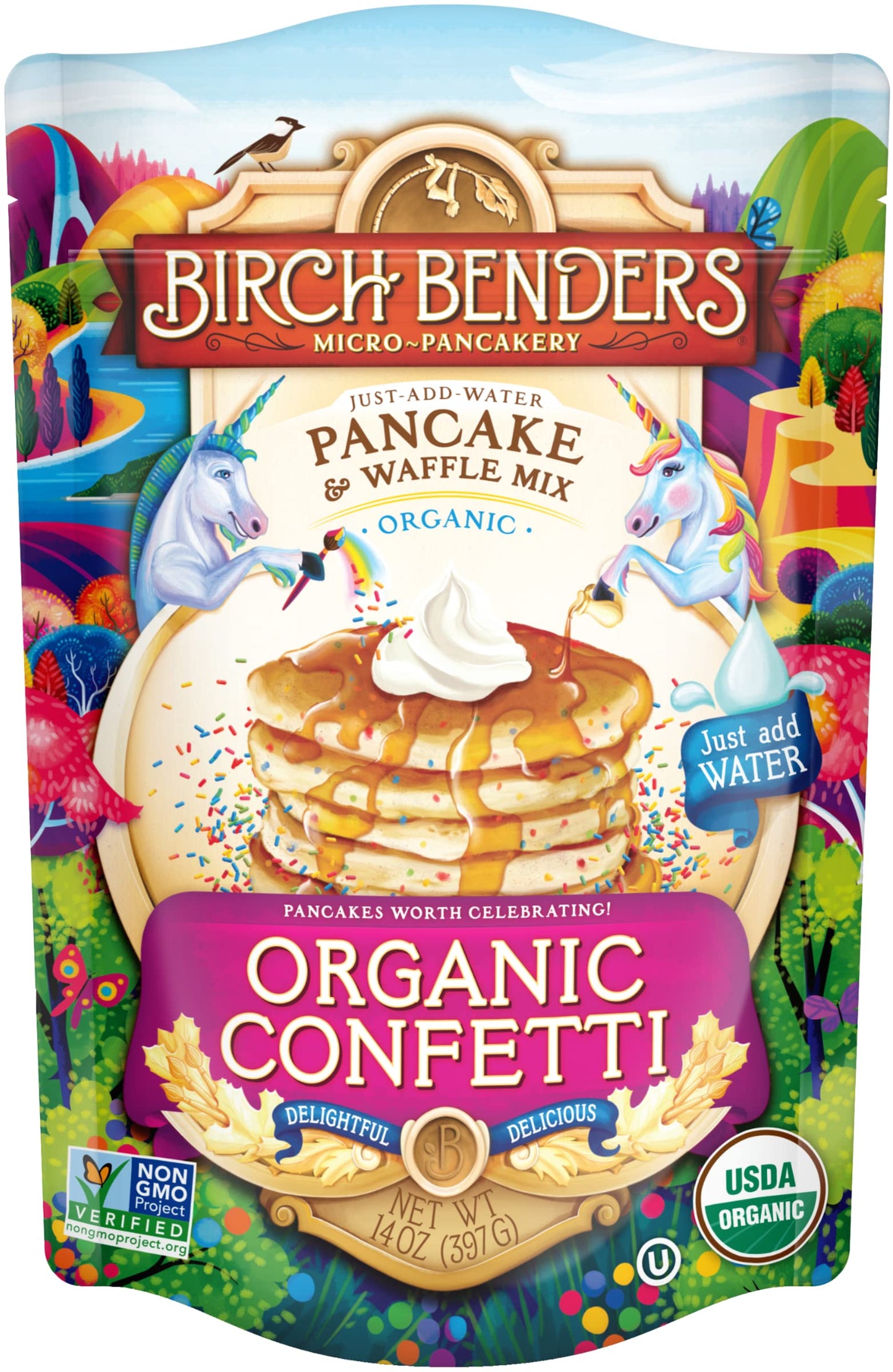 Organic Pancake and Waffle Mix, Classic Recipe by Birch Benders, Whole Grain, Non-GMO, Just Add Water, 16oz (Packaging may vary)