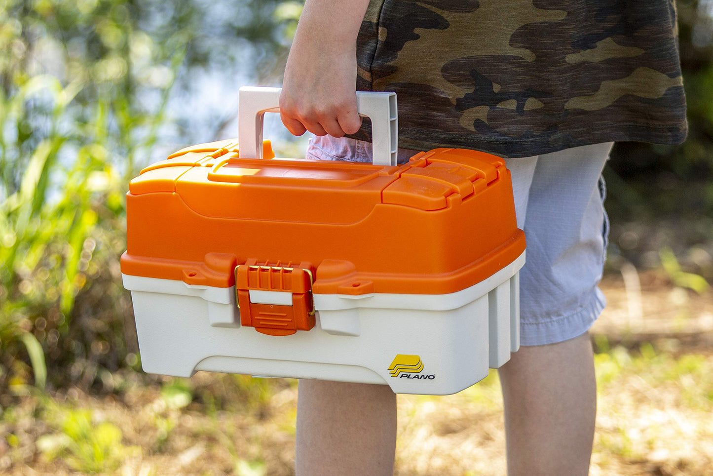 Plano Ready-Set-Fish 3-Tray Tackle Box with Tackle, Aqua Blue/Tan, One Size