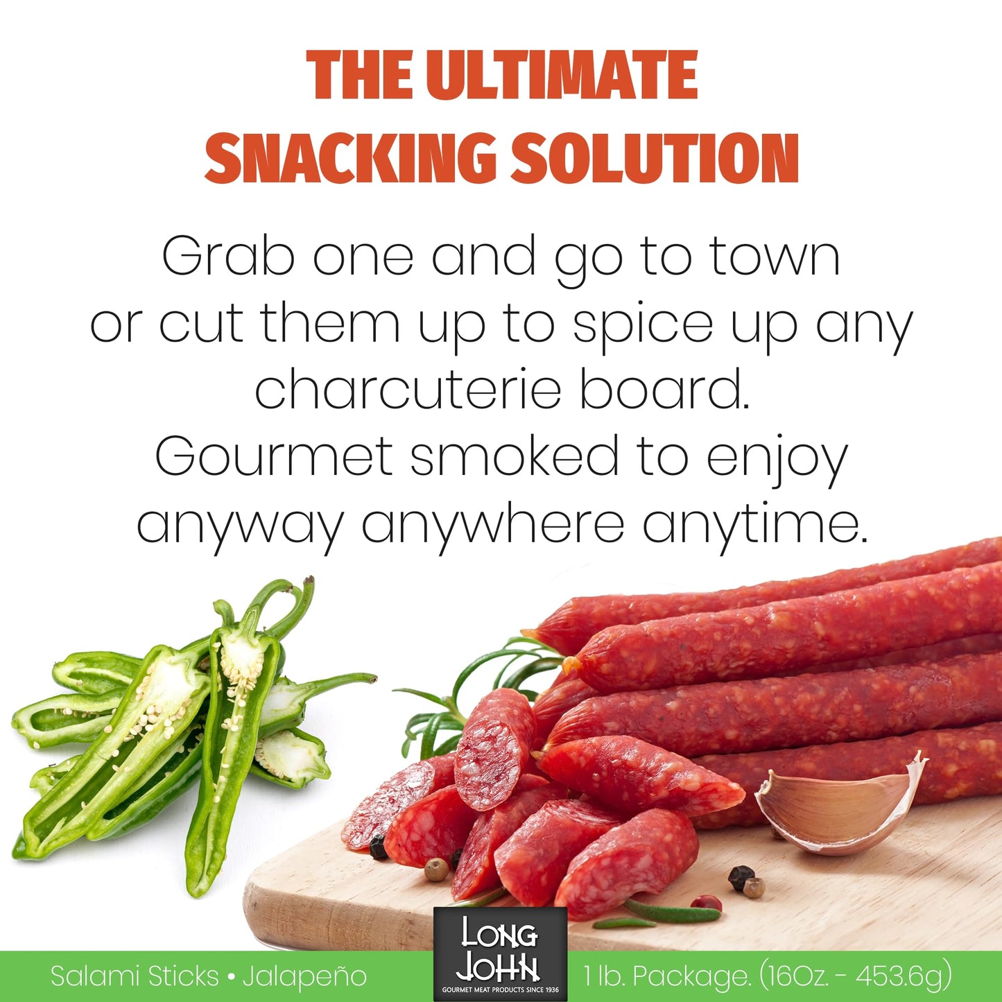 Long John Snacks Italian Style Dried Salami Stix – Premium Italian Blend Hand Crafted Pork & Beef Cuts – Gluten-Free, Bold Flavor & Low Heat – Smoked & Italian-Style Dried to Perfection - 16oz.