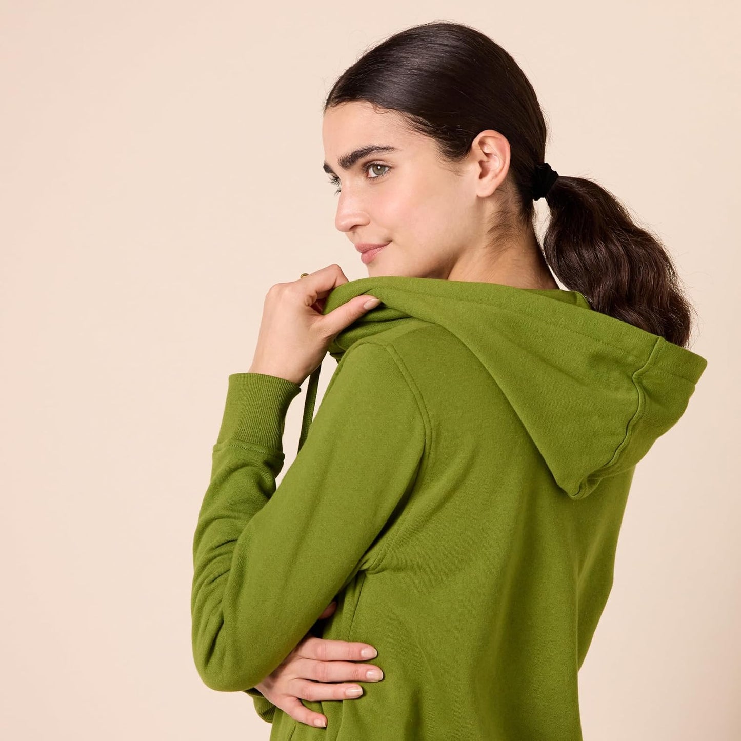 Amazon Essentials Women's Classic-Fit Long-Sleeve V-Neck Hooded Sweatshirt - Discontinued Colors