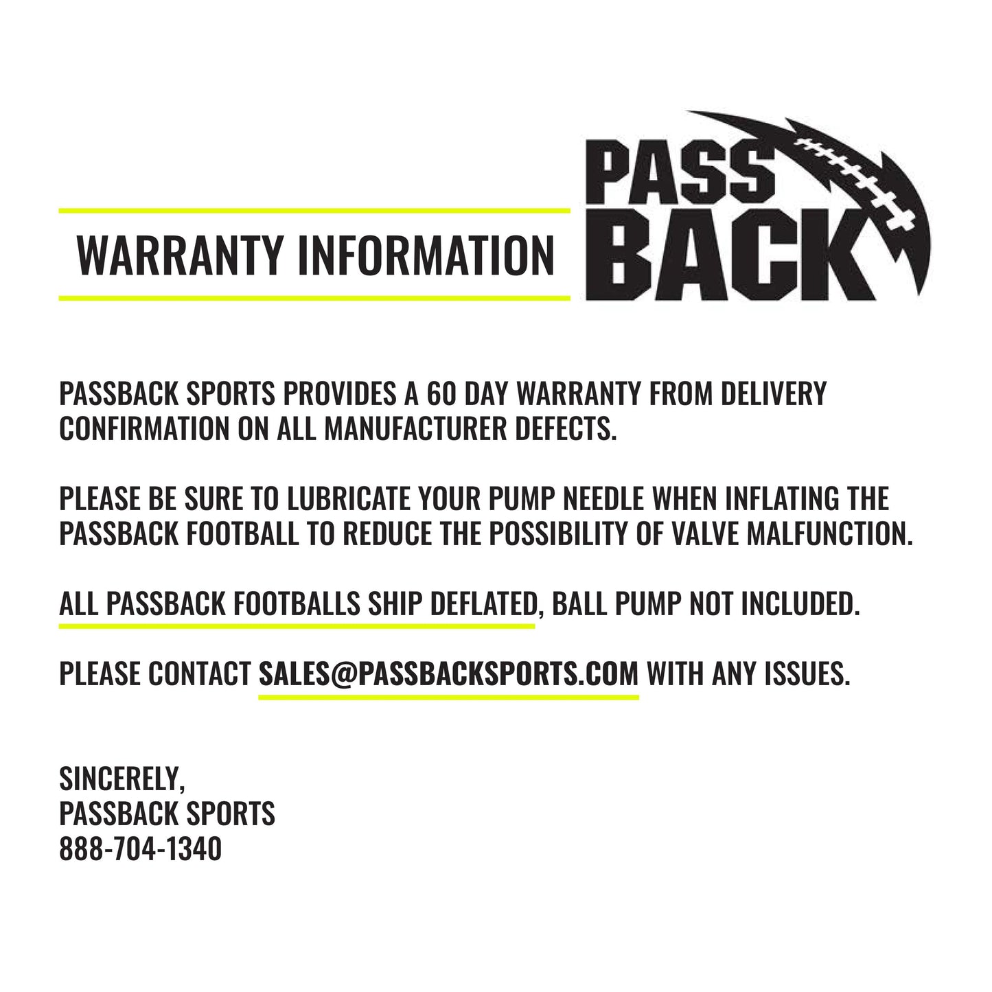 Passback Junior Composite Football, Ages 9-13, Youth Training Football, (Ships Deflated)