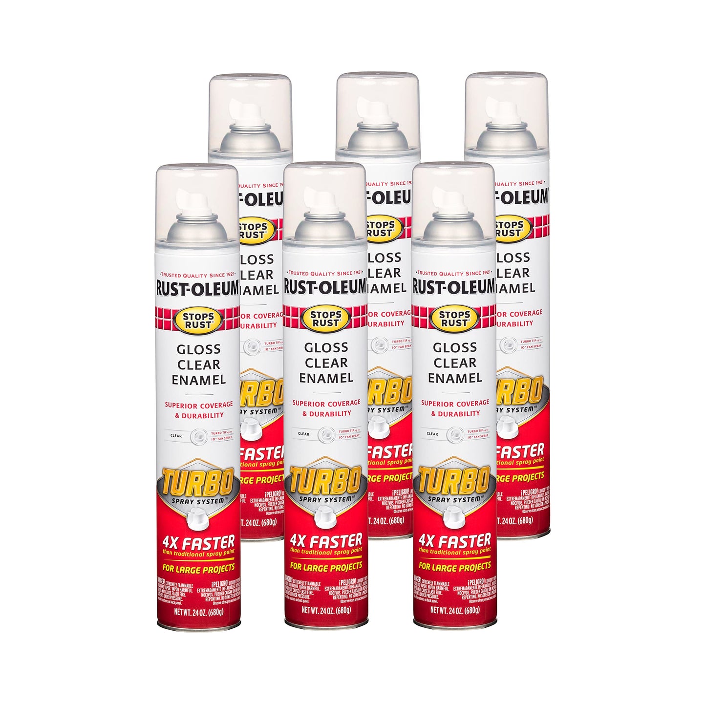 Rust-Oleum 376298 Stops Rust Turbo Spray System Spray Paint, 24 oz, Flat Black