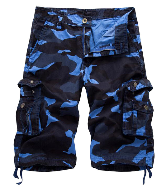 Men's Camo Cargo Shorts Relaxed Fit Multi-Pocket Outdoor Camouflage Cargo Shorts Cotton
