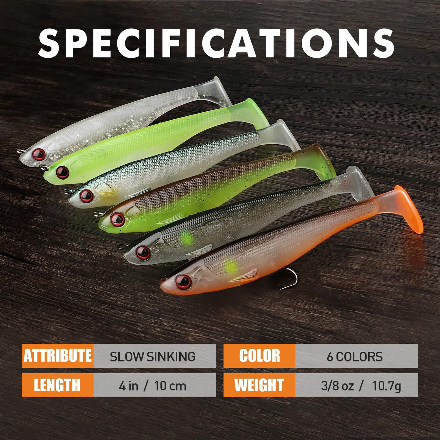 TRUSCEND Easy Catch Pre-Rigged Soft Lures, Vibrating Swim Action, Trembly Sinking Move, Amazing Soft Swimbait for Family Fishing, Well-Made Fishing Lures for Bass Trout Crappie Walleye Pike Redfish