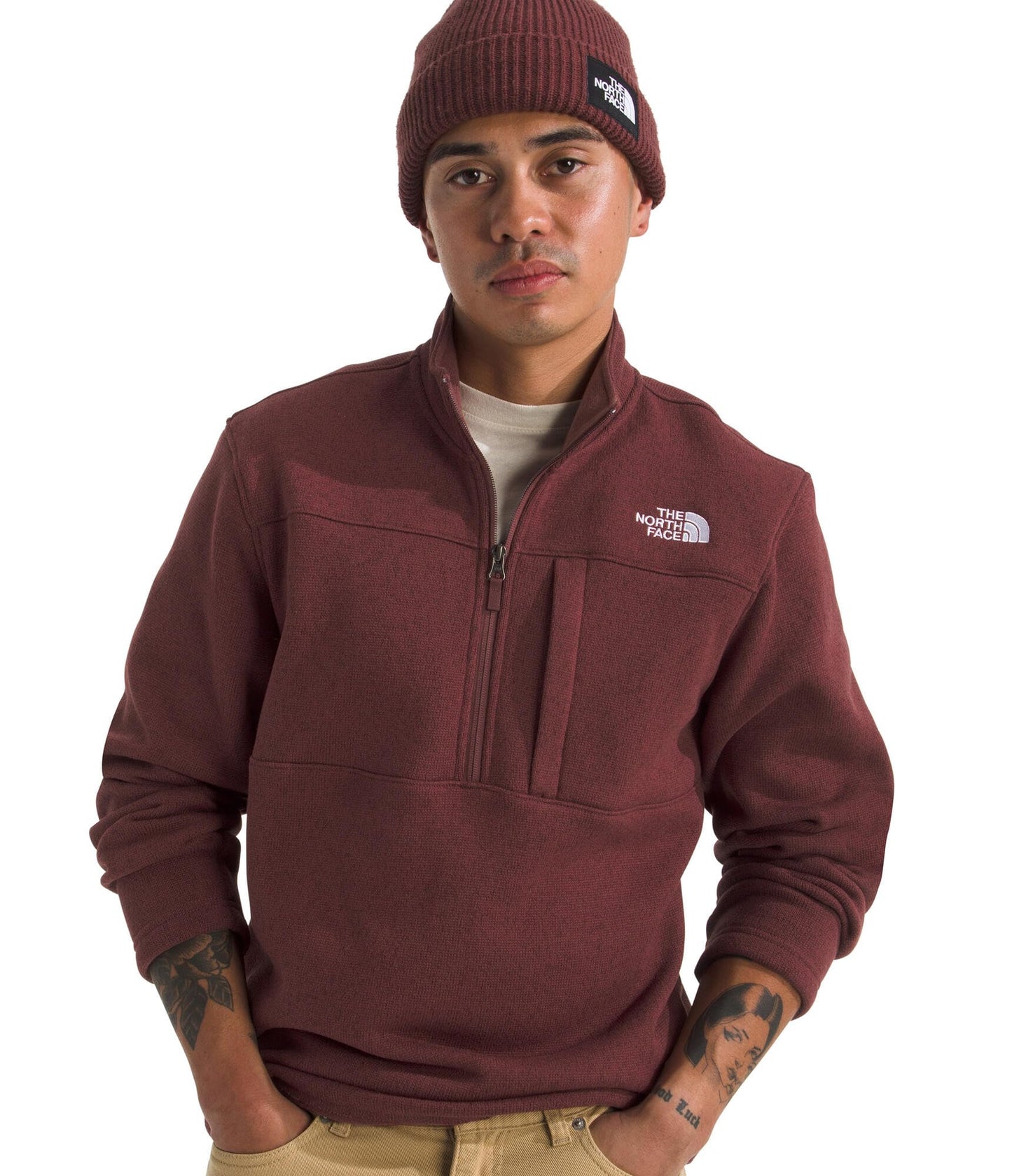 THE NORTH FACE Men's Gordon Lyons Quarter Zip Jacket | Cold Weather Top With Chest Pocket