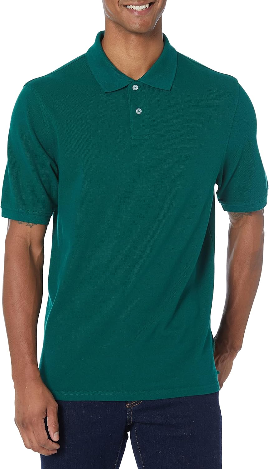 Amazon Essentials Men's Regular-Fit Short Sleeve Cotton Pique Polo Shirt (Available in Big & Tall)