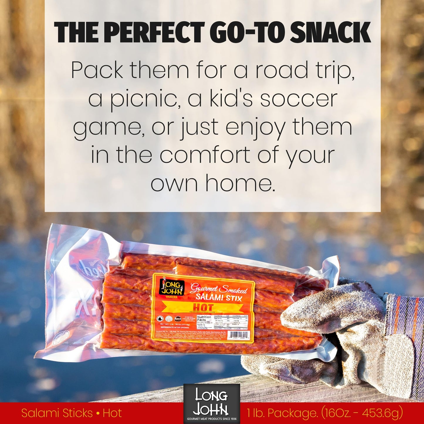Long John Snacks Italian Style Dried Salami Stix – Premium Italian Blend Hand Crafted Pork & Beef Cuts – Gluten-Free, Bold Flavor & Low Heat – Smoked & Italian-Style Dried to Perfection - 16oz.