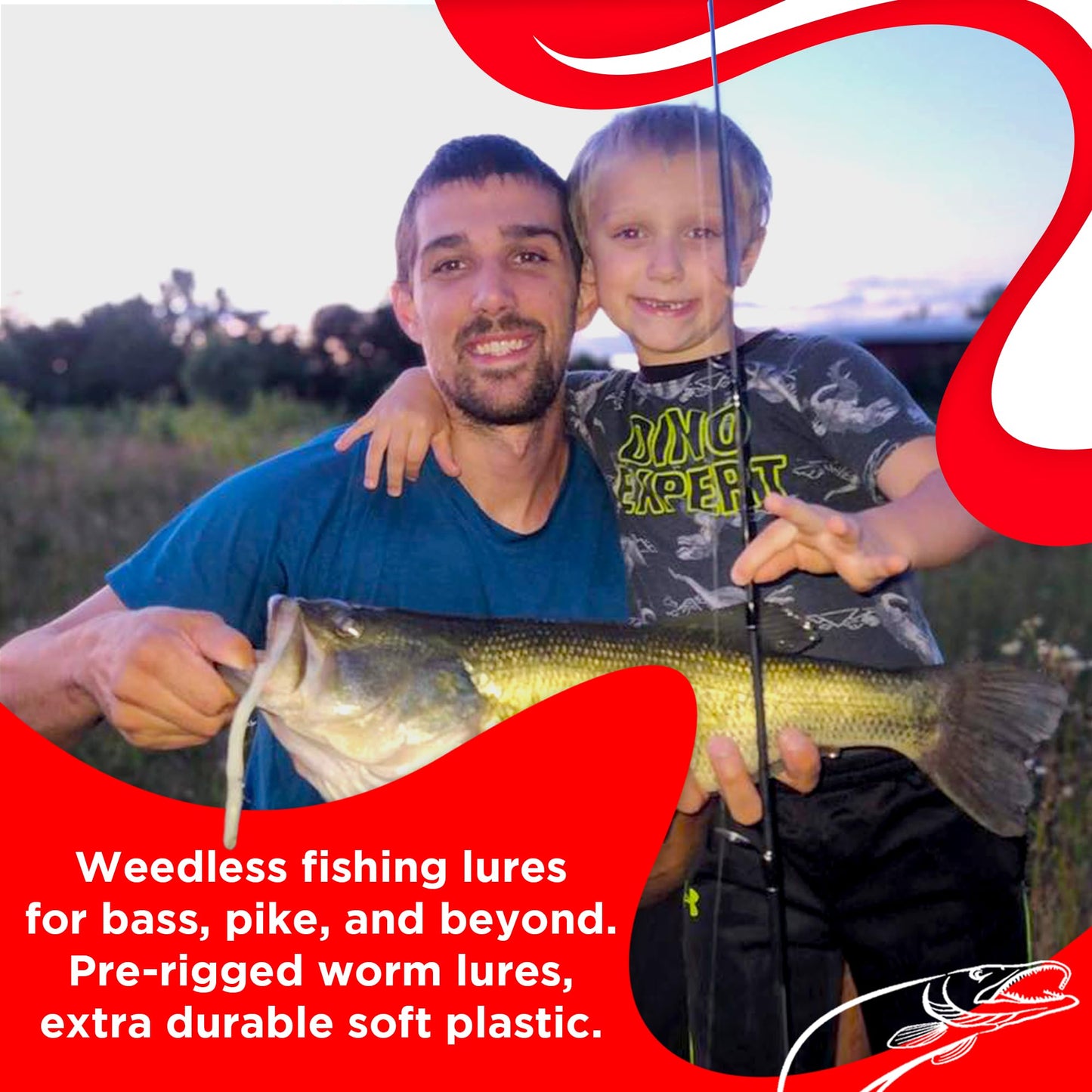 Made in USA Weedless Pre-Rigged Fishing Lures Bass Set, Pike, and Anything in Between - USA - Extra Durable Soft Plastic Swimbaits for Bass Fishing Lures - 5 PCS Bass Baits and Lures Pack(Variety)